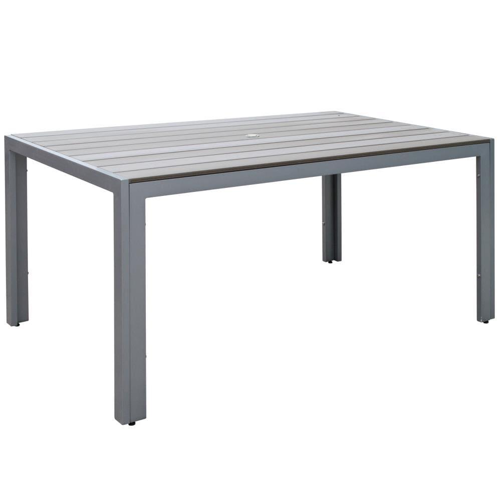 CorLiving Sun Bleached Grey Outdoor Dining Table