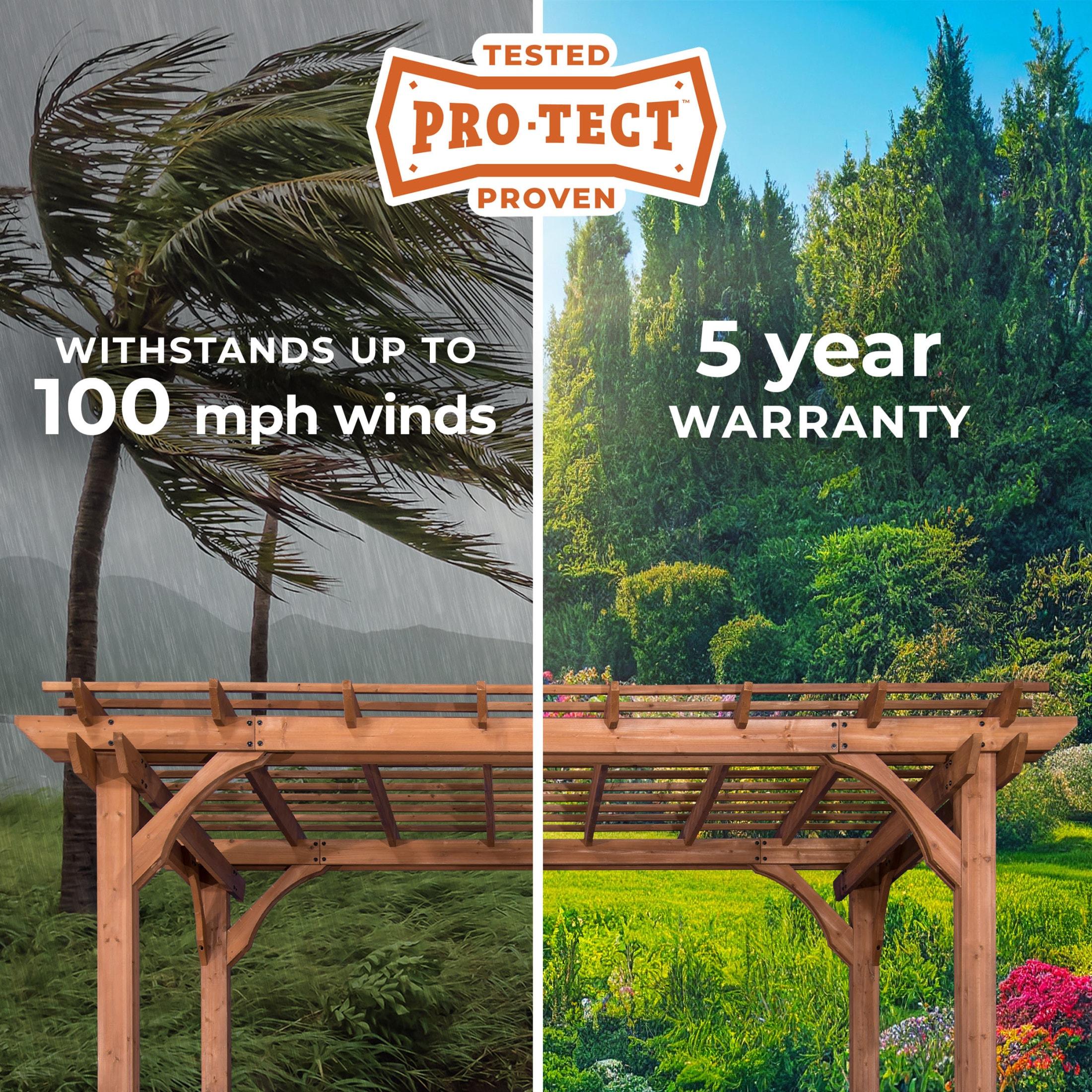 Backyard Discovery Beaumont 12'x10' Cedar Wood Patio Pergola Kit, Trellis Roof, PowerPort