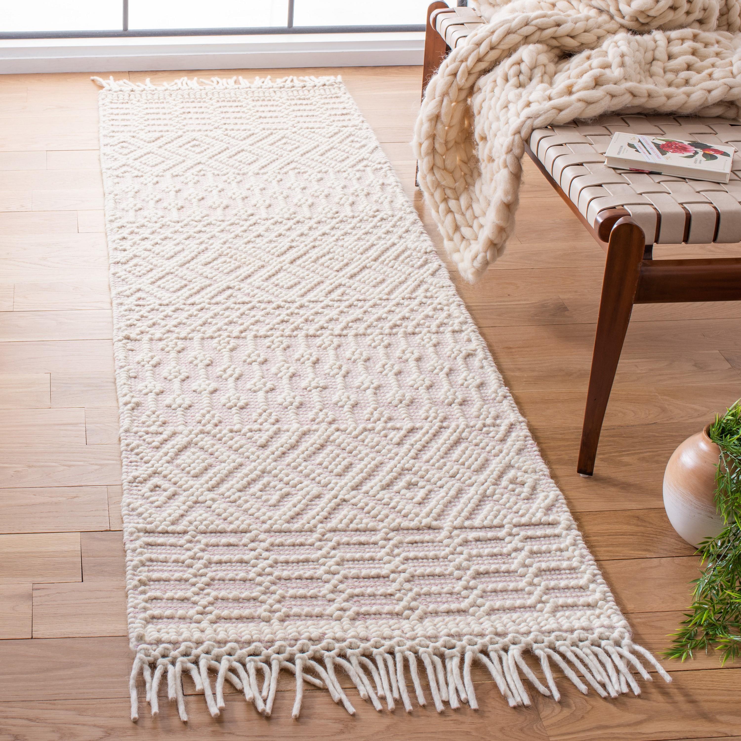 Natura NAT852 Hand Loomed Runner Rug - Ivory/Pink - 2'3"x8' - Safavieh.