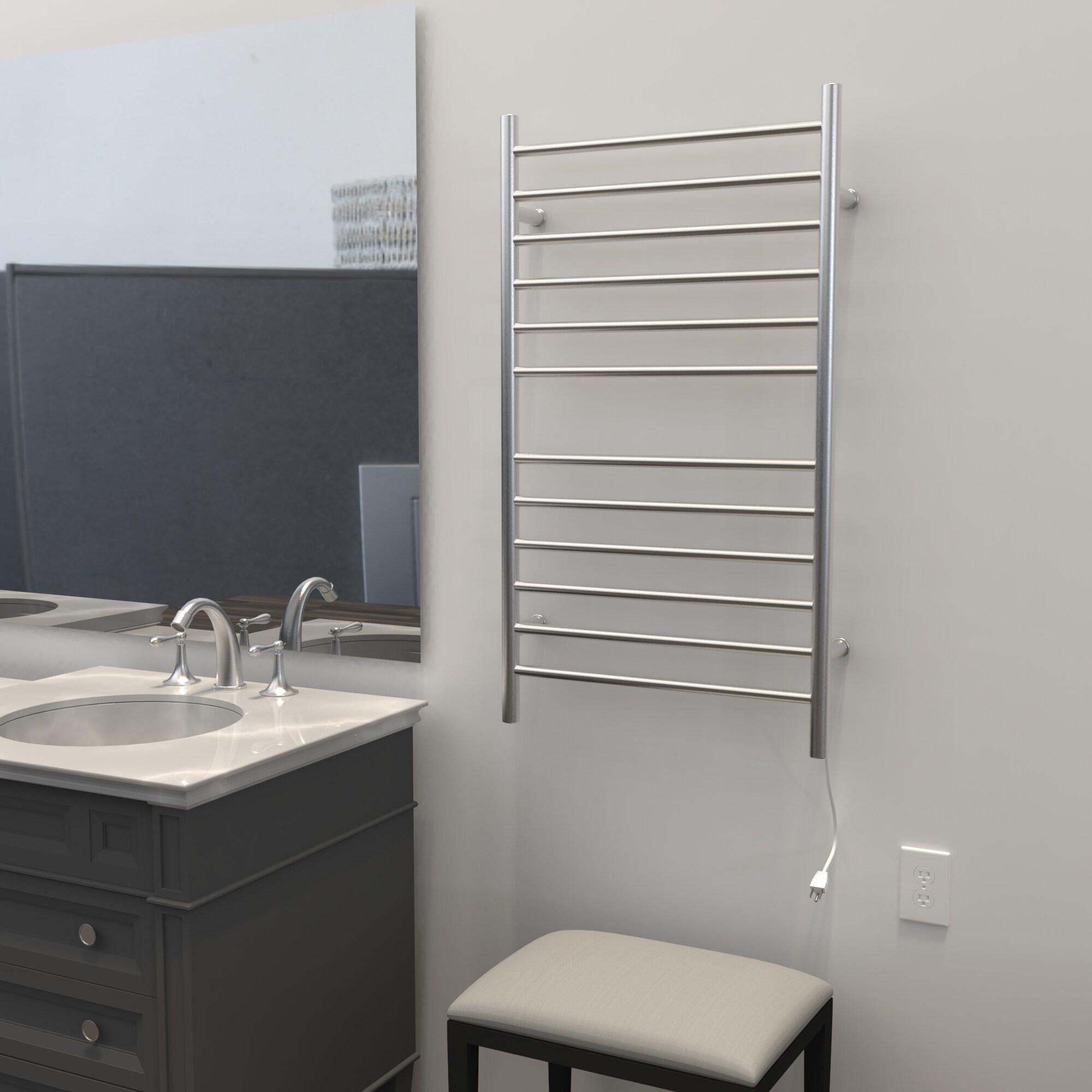 Radiant Large Curved Electric Towel Warmer Hardwired or Plug in