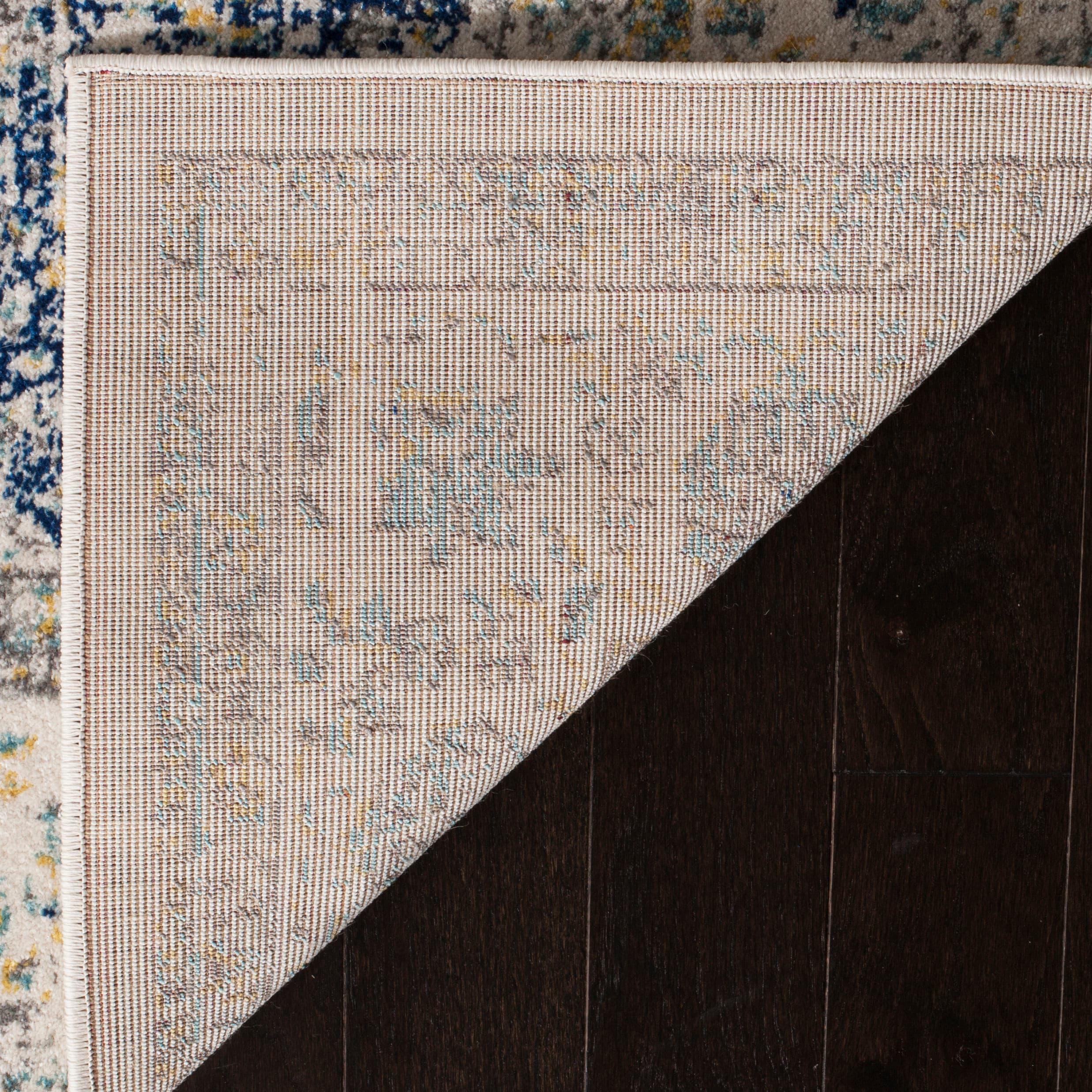 Evoke EVK220 Power Loomed Area Rug - Ivory/Blue - 6'7" Round - Safavieh.