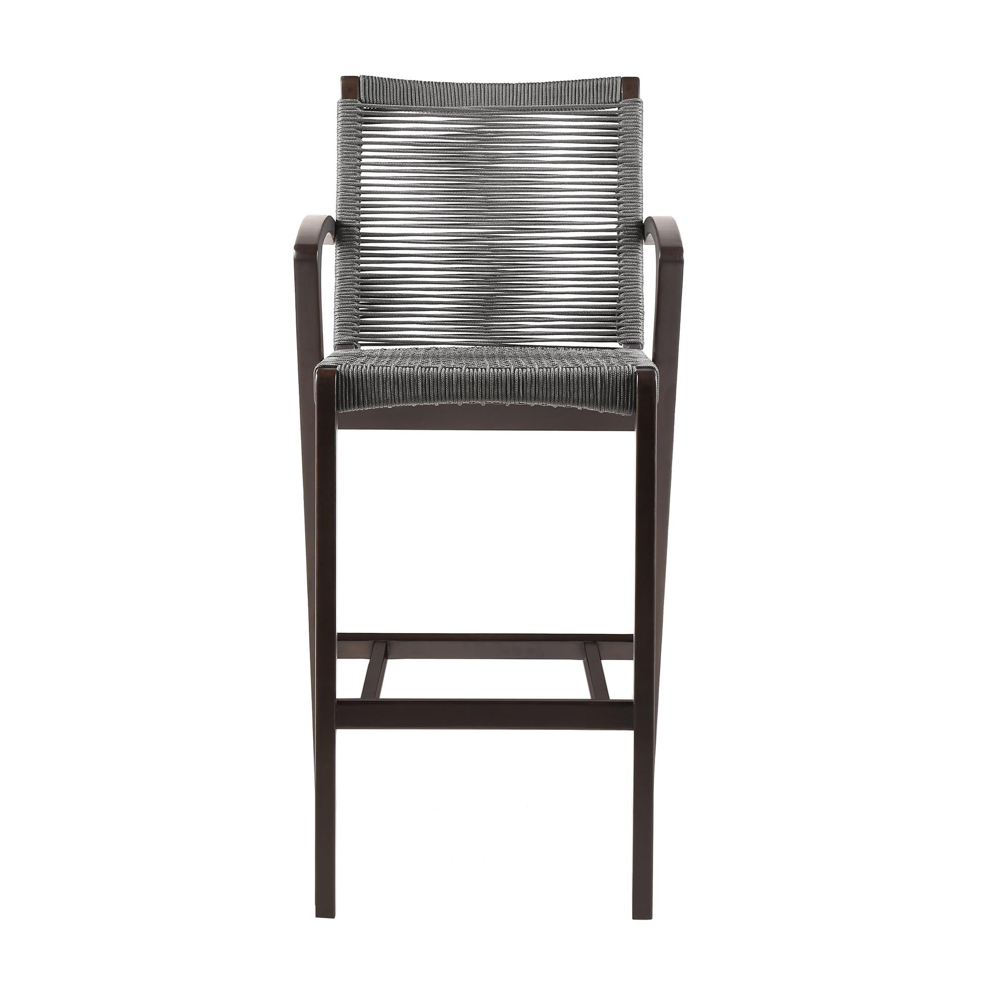 Nabila 42.5" Dark Eucalyptus and Grey Rope Outdoor Chair