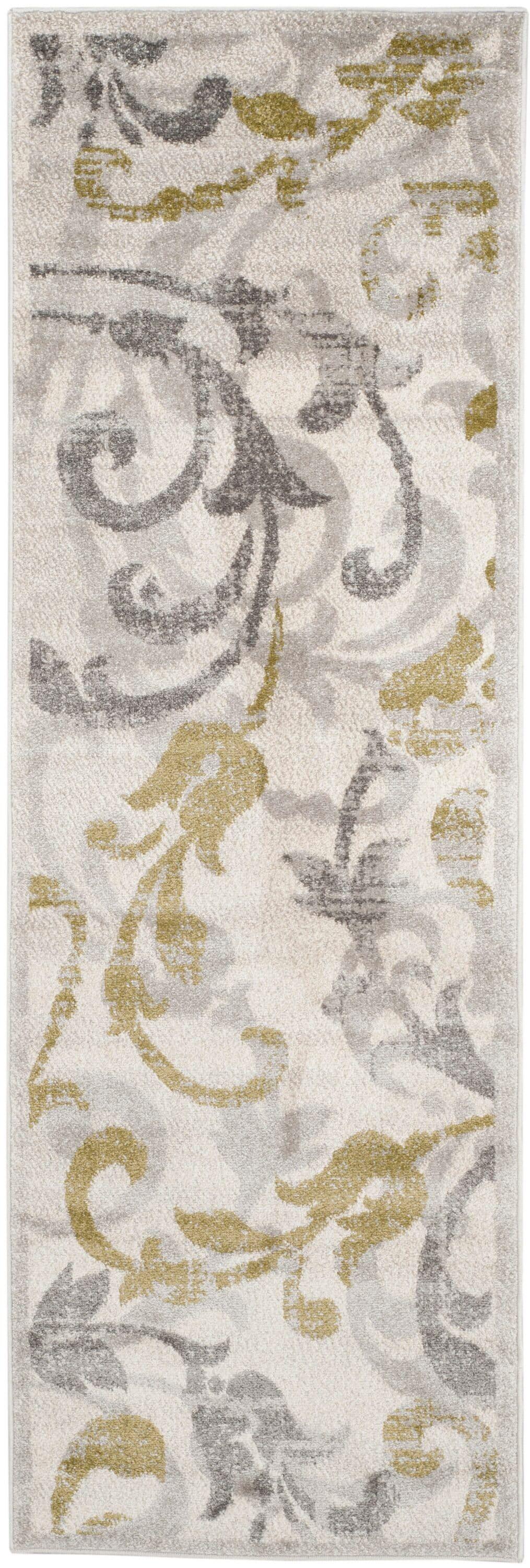 Amherst AMT428 Power Loomed Indoor Runner Rug - Ivory/Light Grey - 2'3"x9' - Safavieh