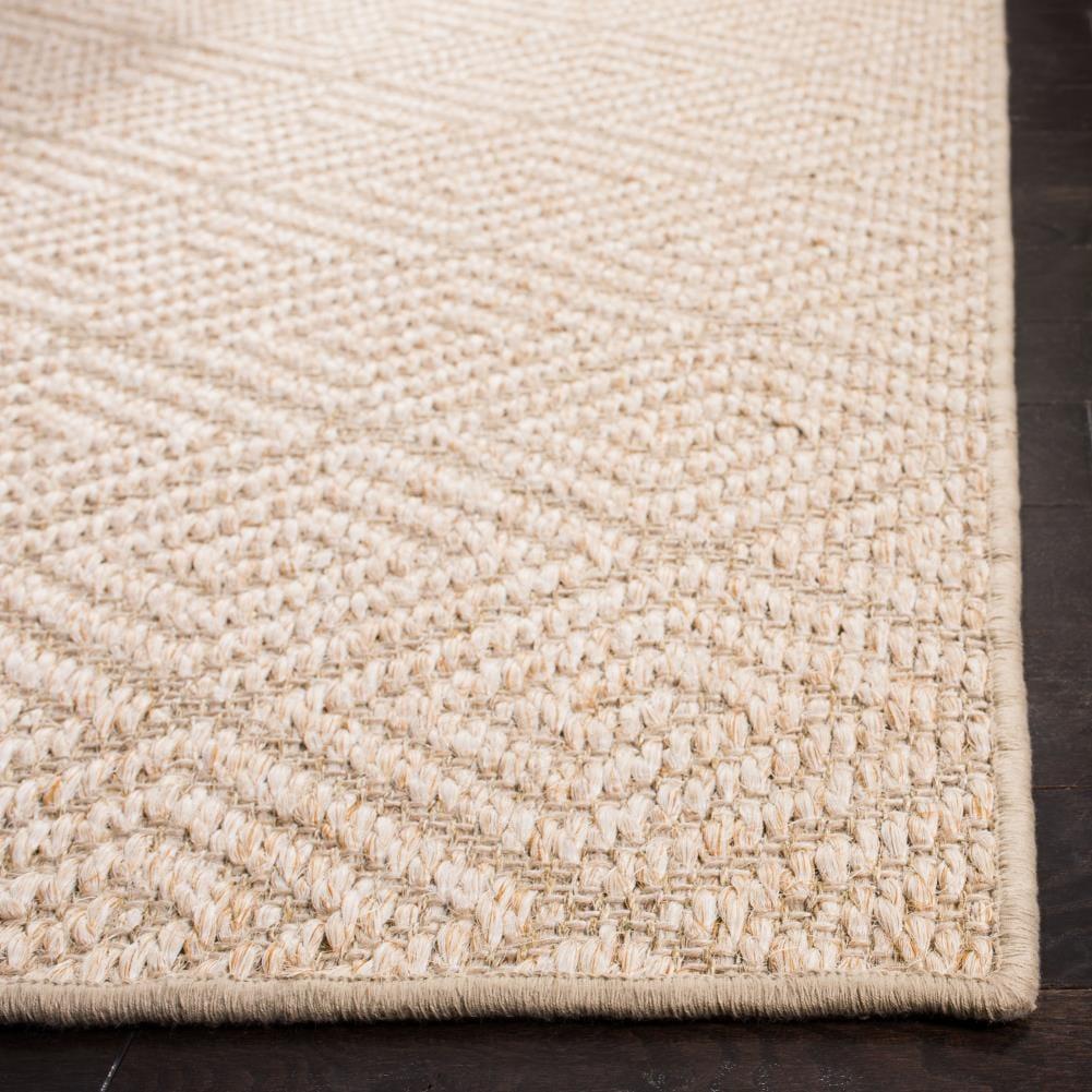SAFAVIEH Palm Beach Stars Geometric Diamonds Sisal Runner Rug, Beige, 2' x 8'