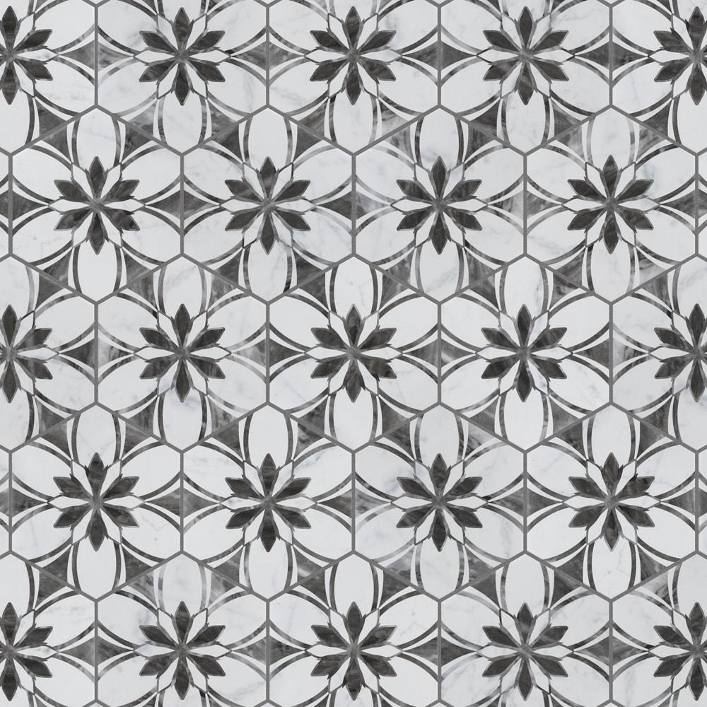 Merola Tile Classico Bardiglio Hex 7" x 8" Porcelain Patterned Wall & Floor Tile