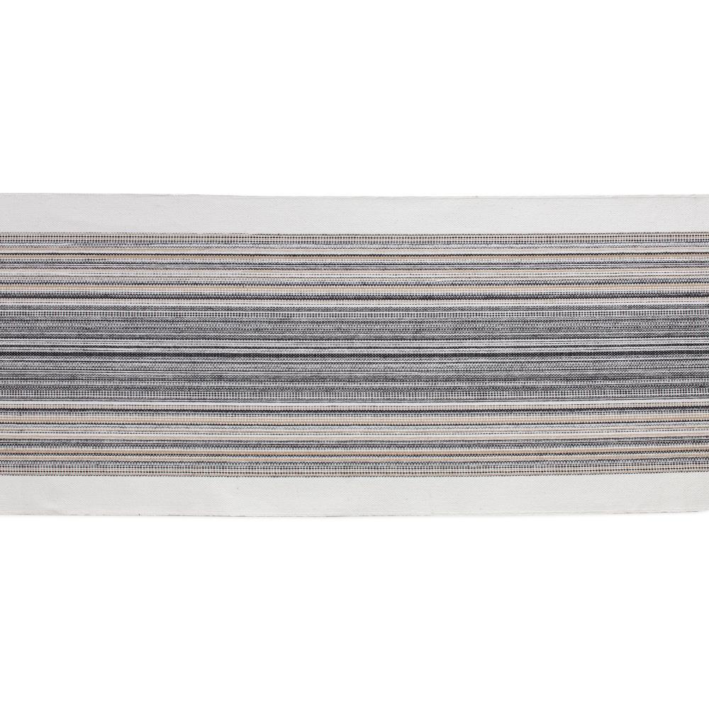 Native Fab Dining Stripe Table Runner with Tassels 100% Cotton, 14"x108", Black White