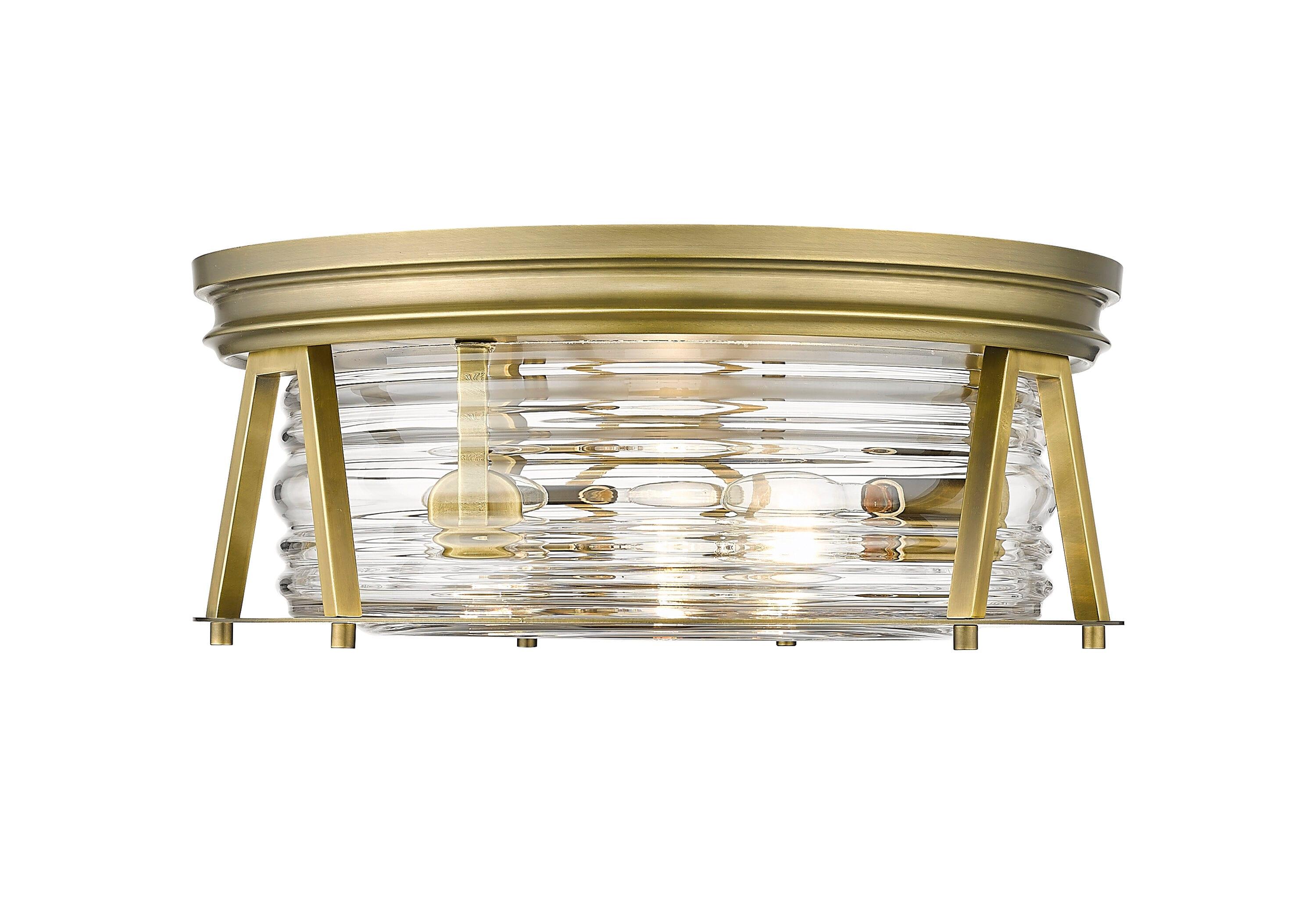 Z-Lite Cape Harbor 3 - Light Flush Mount in  Rubbed Brass