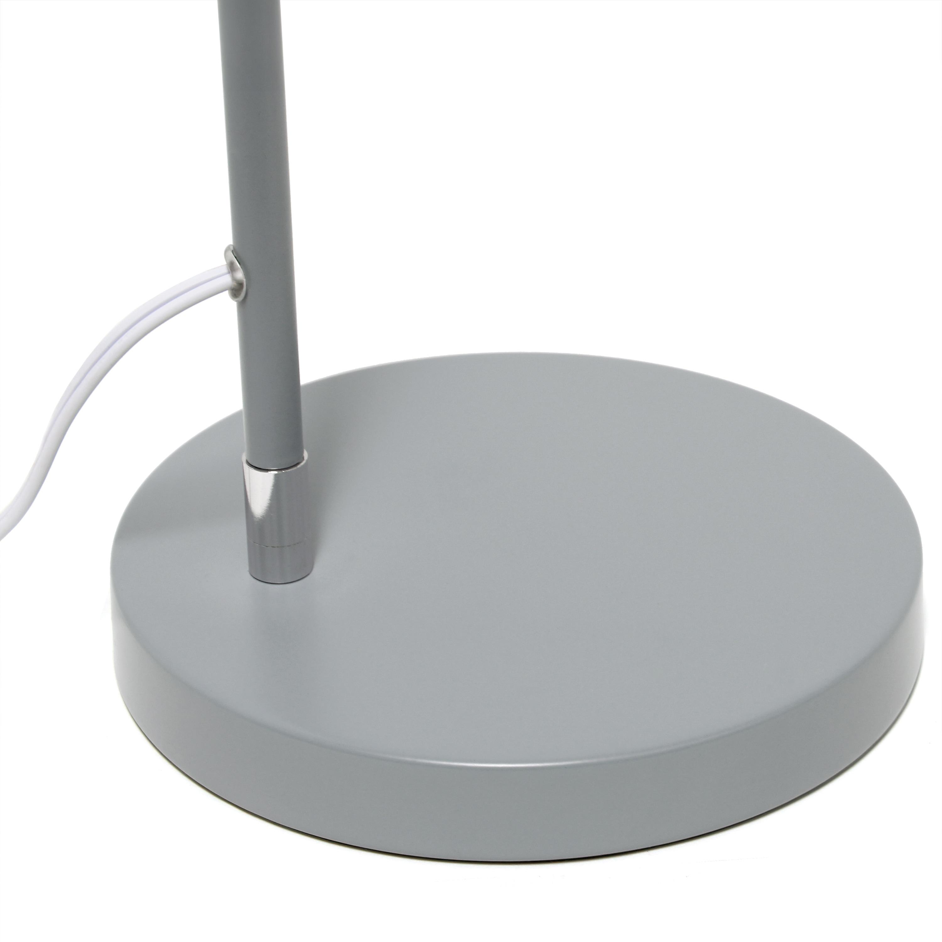 Simple Designs 55.91" Industrial Farmhouse Fusion Adjustable Cage Wire Accent Floor Lamp Gray