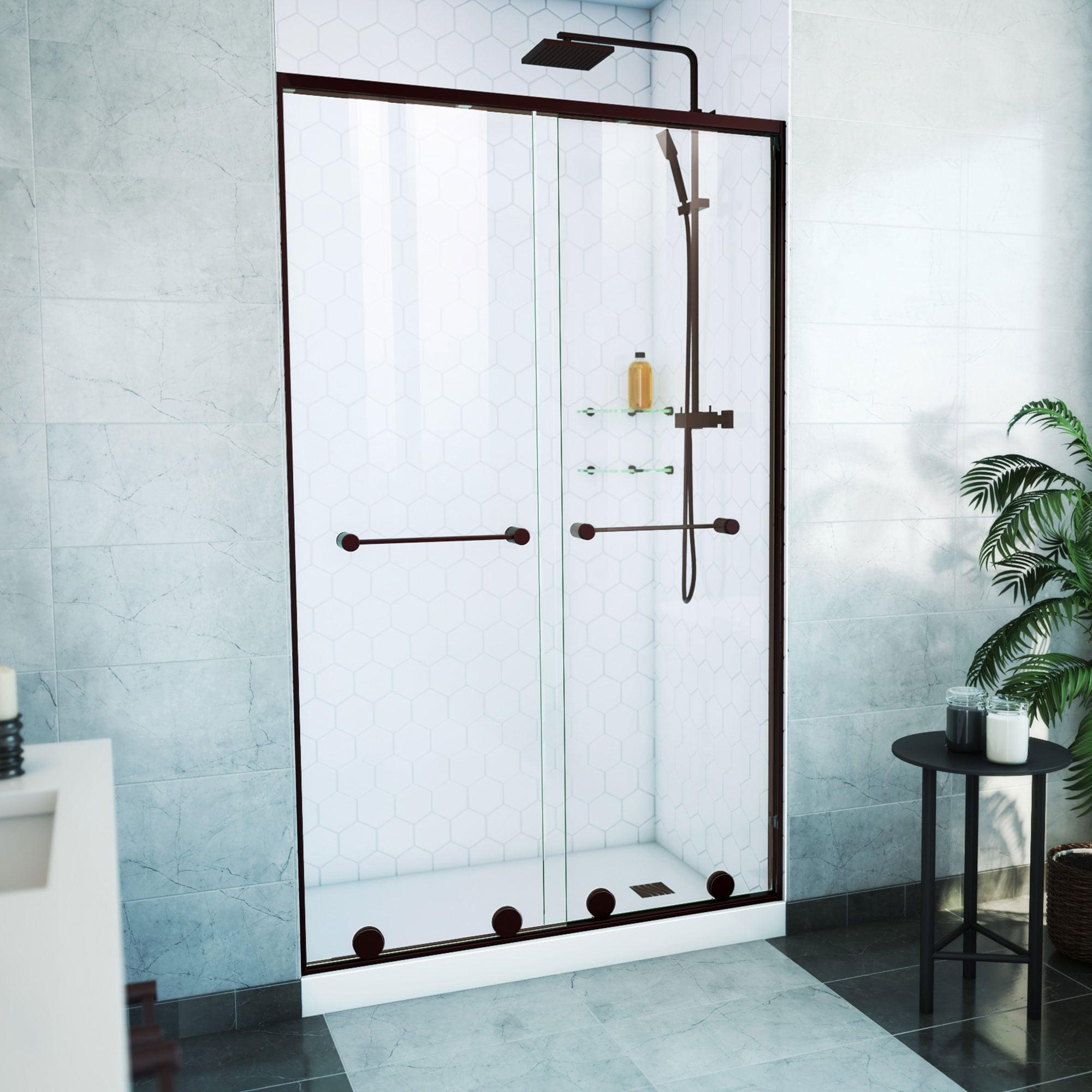 Harmony 76" High x 48" Wide Oil Rubbed Bronze Semi-Frameless Shower Door