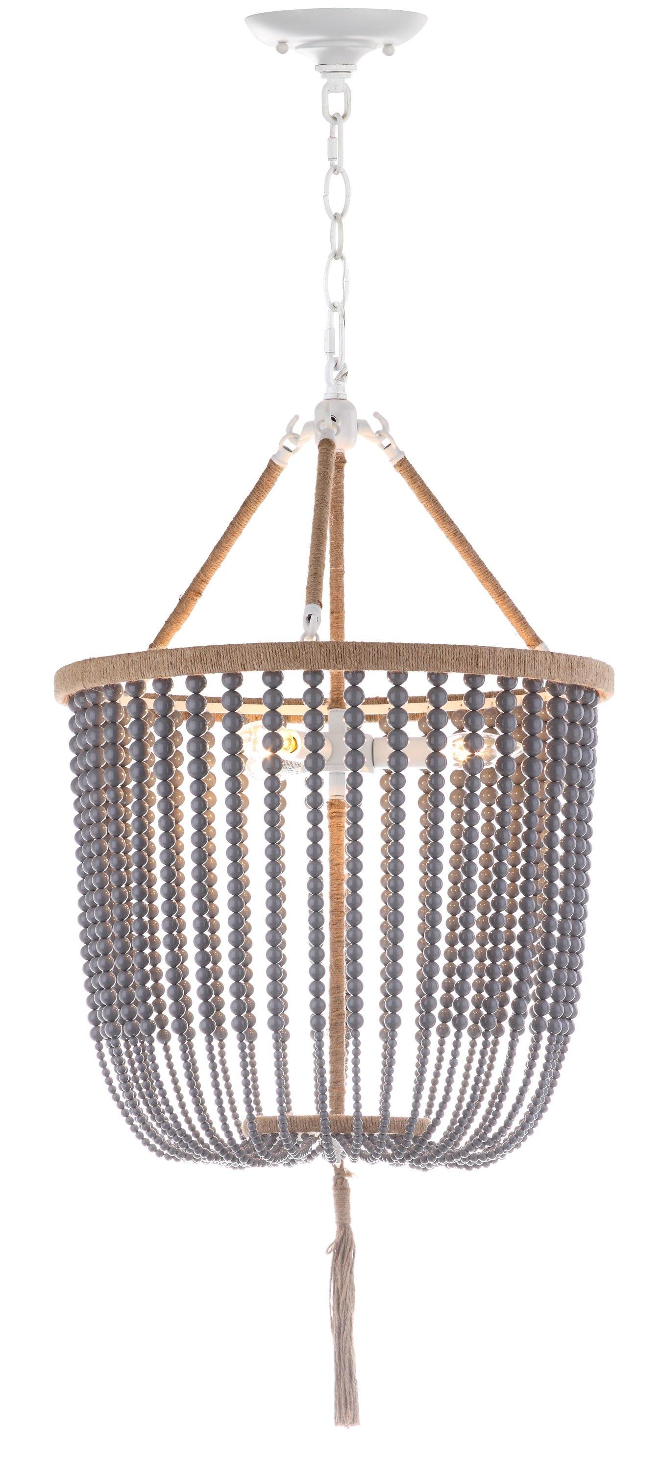 Angie Beads Pendant Lamp - LIT4476 - Grey - Safavieh