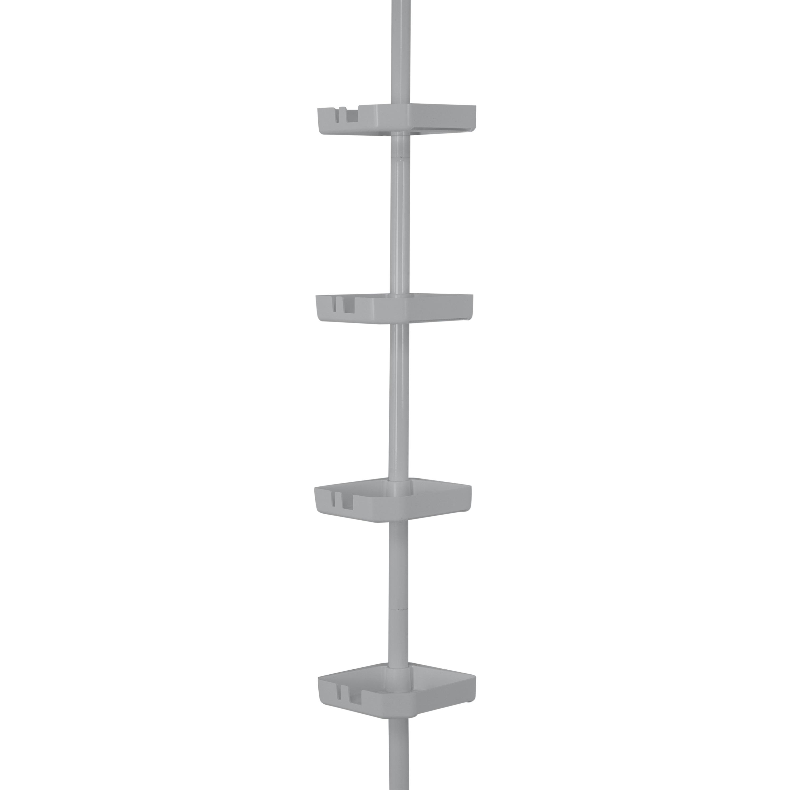 Bath Bliss 4 Tier Corner Shower Organizer Caddy in Grey