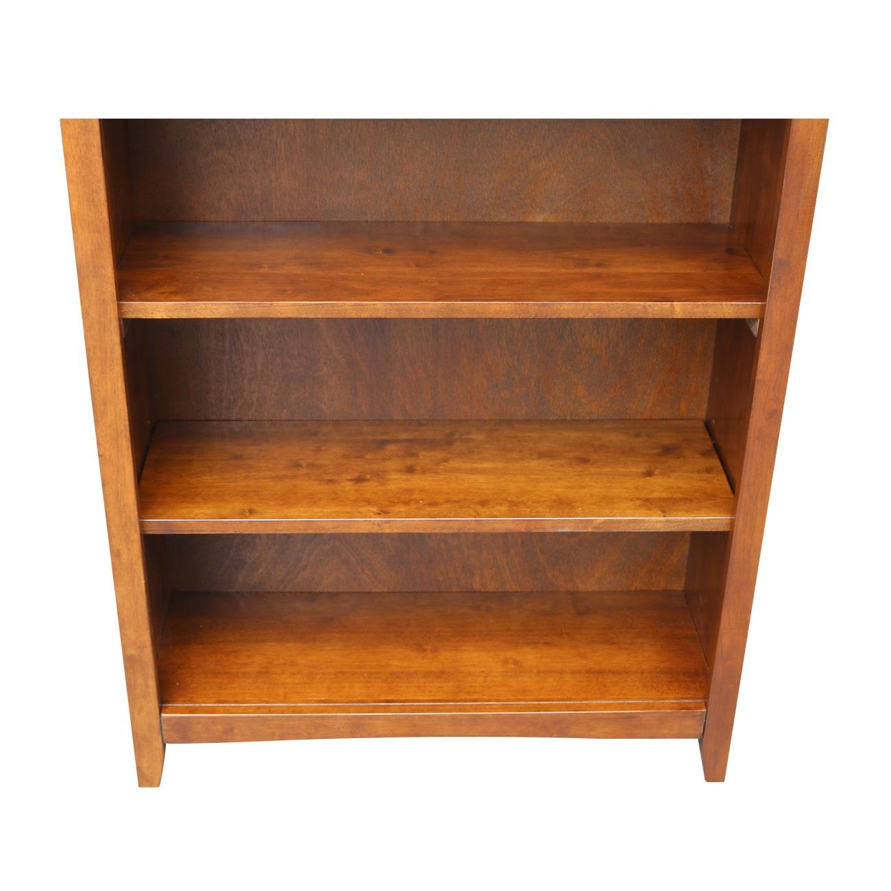 72" Shaker Bookshelf Espresso - International Concepts: Solid Parawood, 6 Fixed Shelves