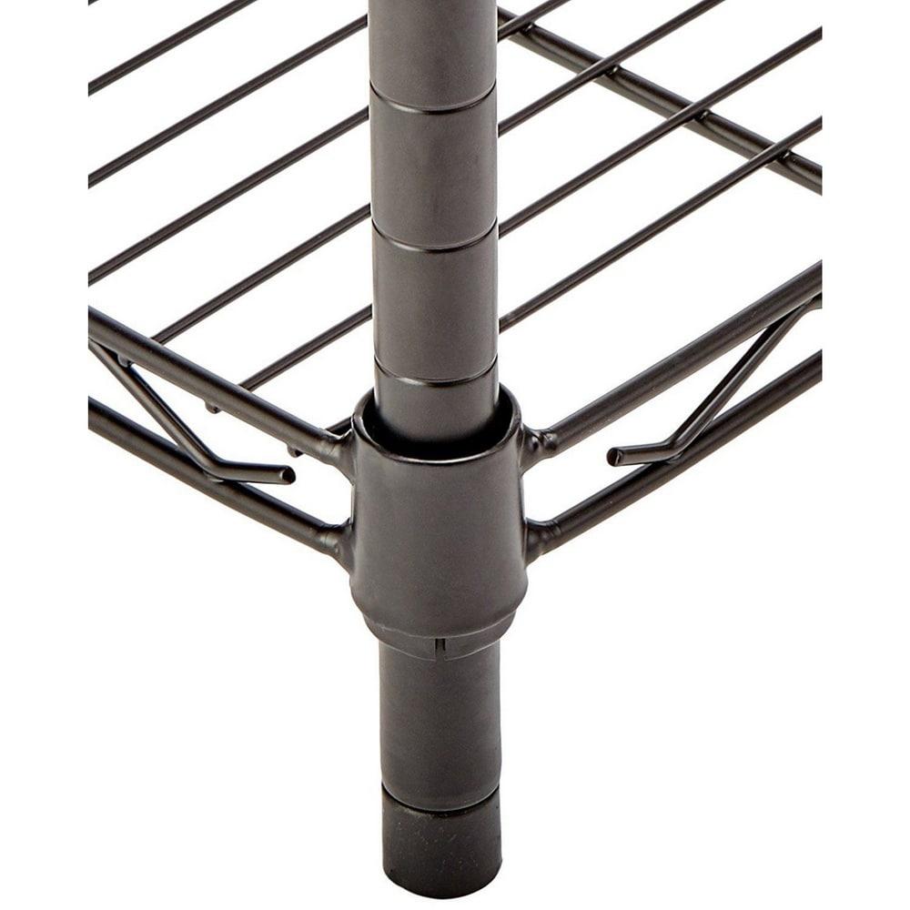 Ktaxon 3 Tier Storage Rack, Adjustable Kitchen Metal Wire Shelving Organizer Unit, 24'' L x 14'' W x 33.5'' H, Black
