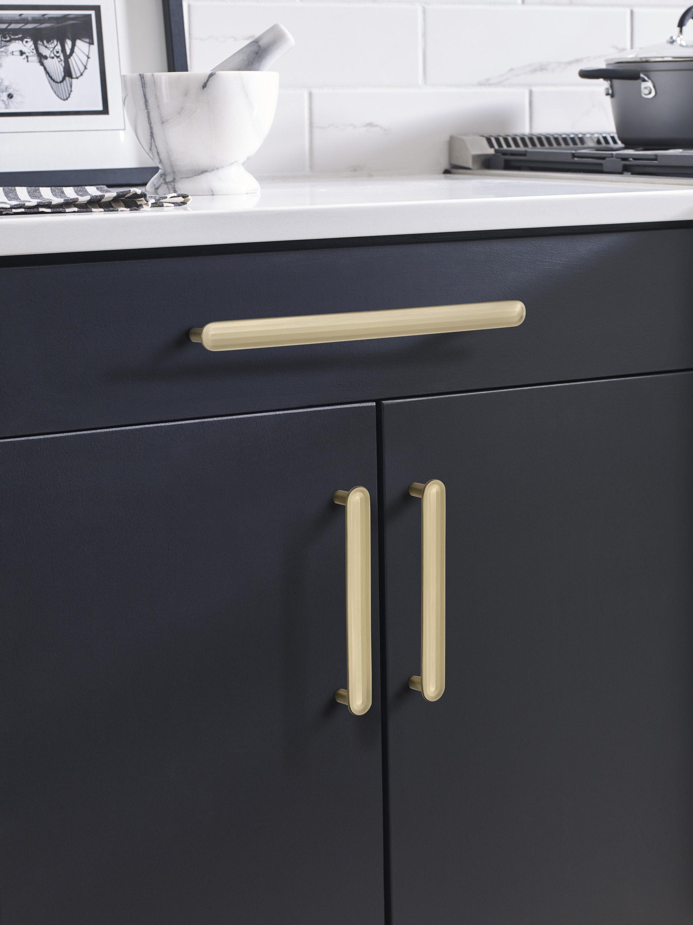 Golden Champagne Modern Metal Cabinet Pull with Mounting Hardware