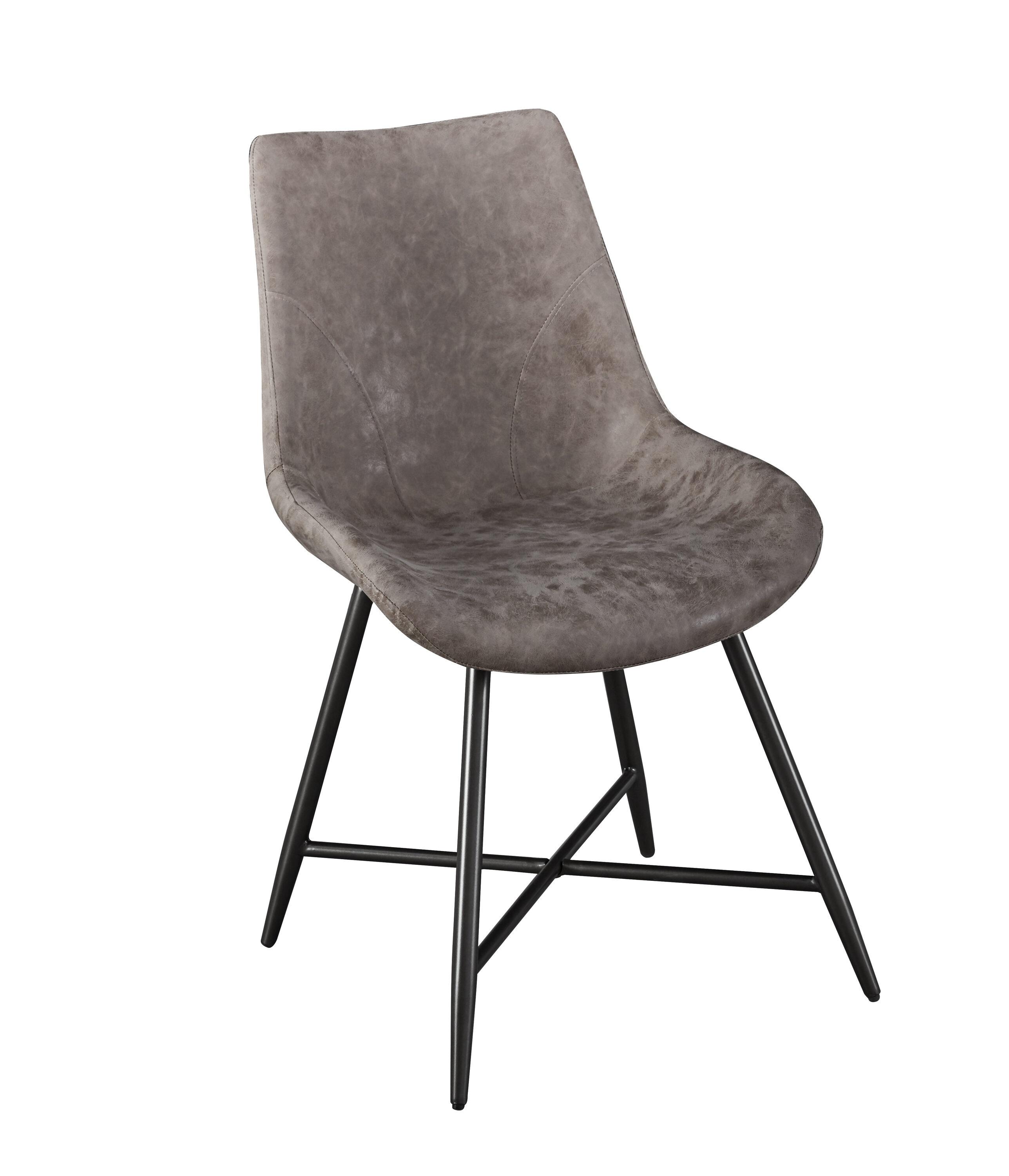 Set of 2 18" Ramona Side Chair Brown - Steve Silver Co.: Mid-Century Faux Leather, Metal Legs