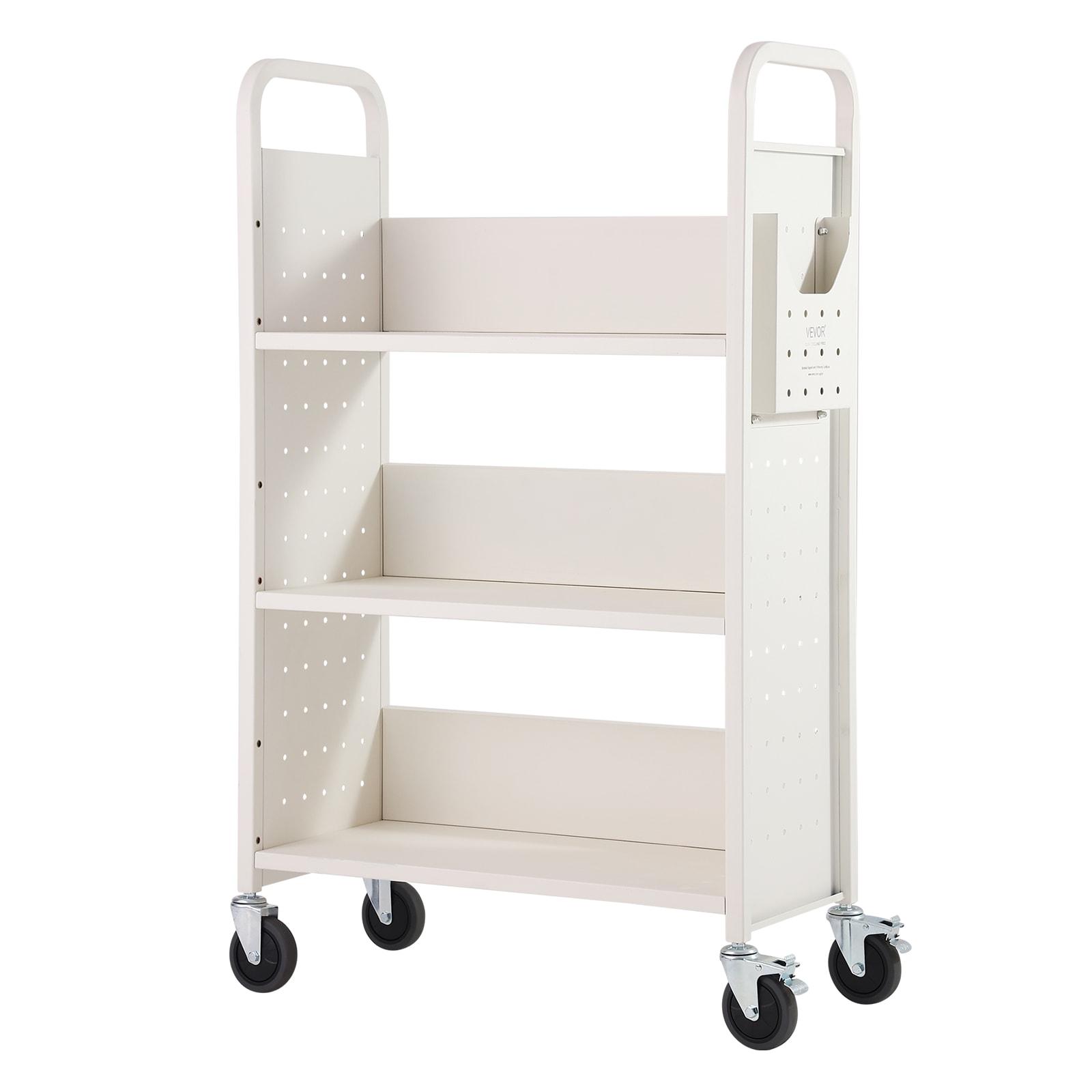 VEVOR 49.2'' H x 31.1'' W Book Cart with Wheels