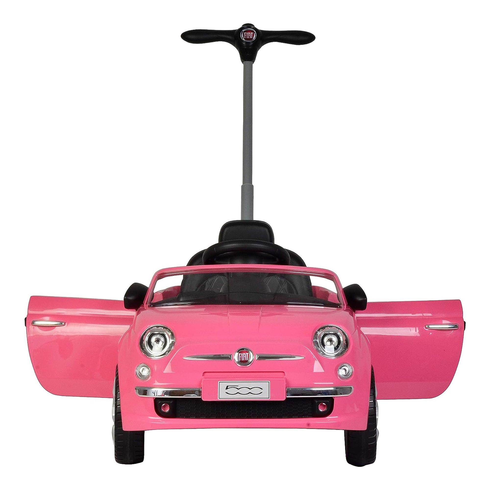 Best Ride On Cars 2-in-1 Fiat 500 Baby Toddler Toy Push Vehicle Car Stroller with 40 Pound Capacity for Children Ages 1 to 3 Years, Pink
