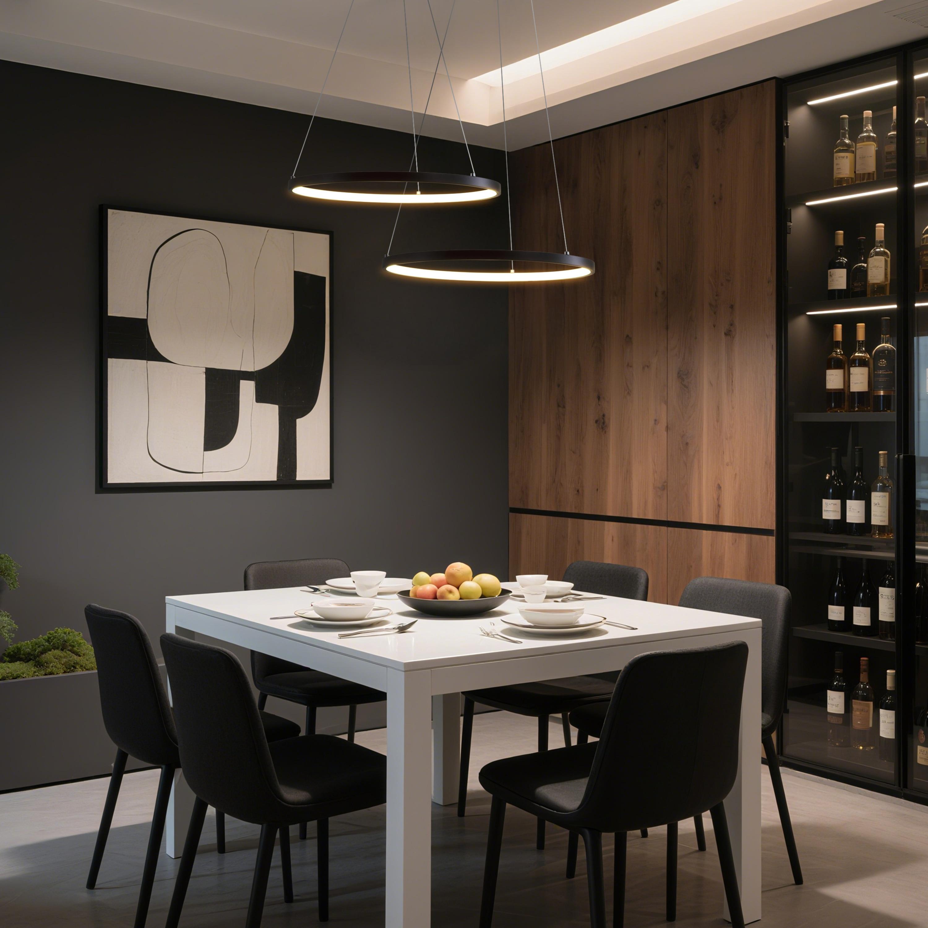 Bradley 15.7" Round Integrated LED Metal Pendant, Matte Black