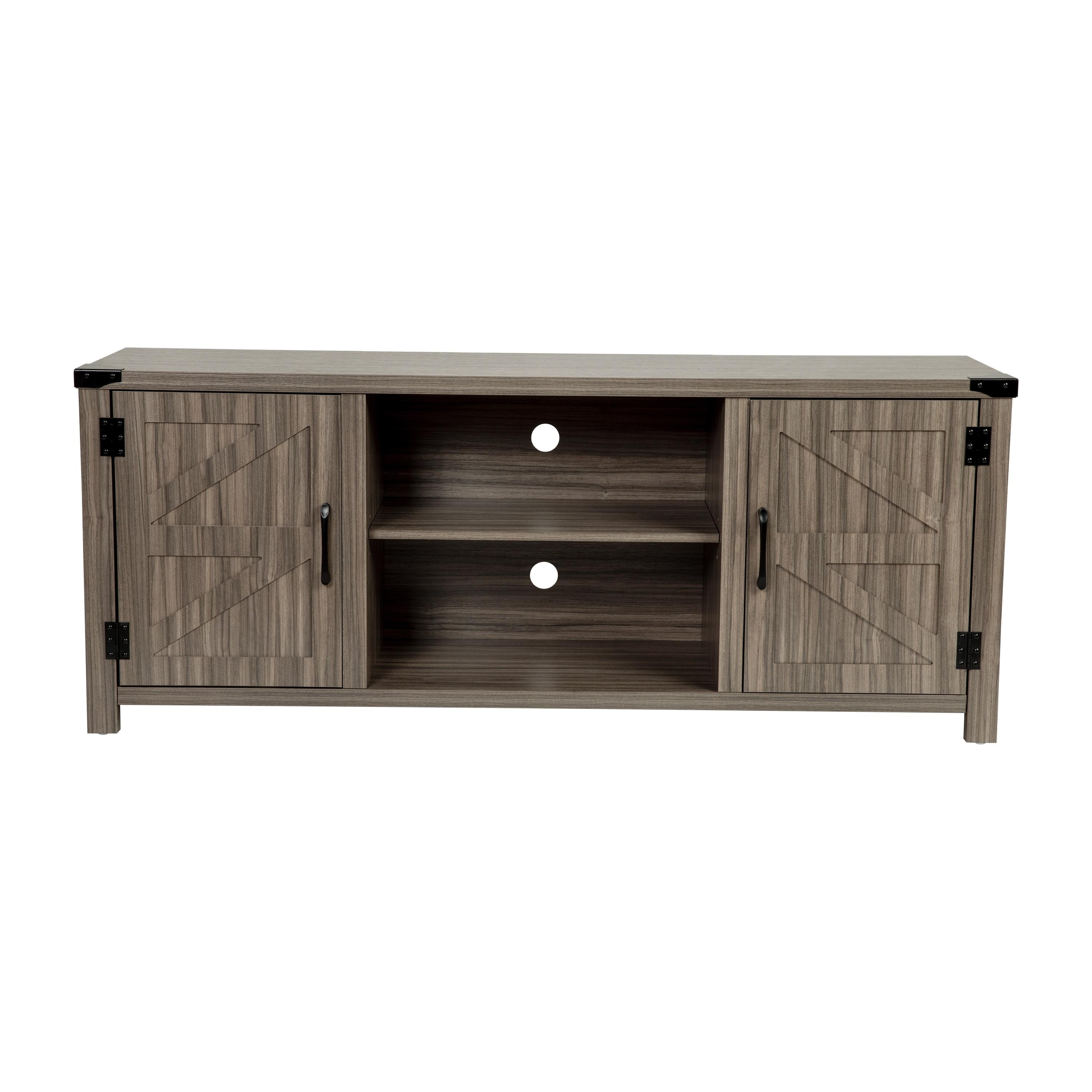 Flash Furniture Ayrith Collection 1 Shelf Modern TV Stand, Gray Wash Oak