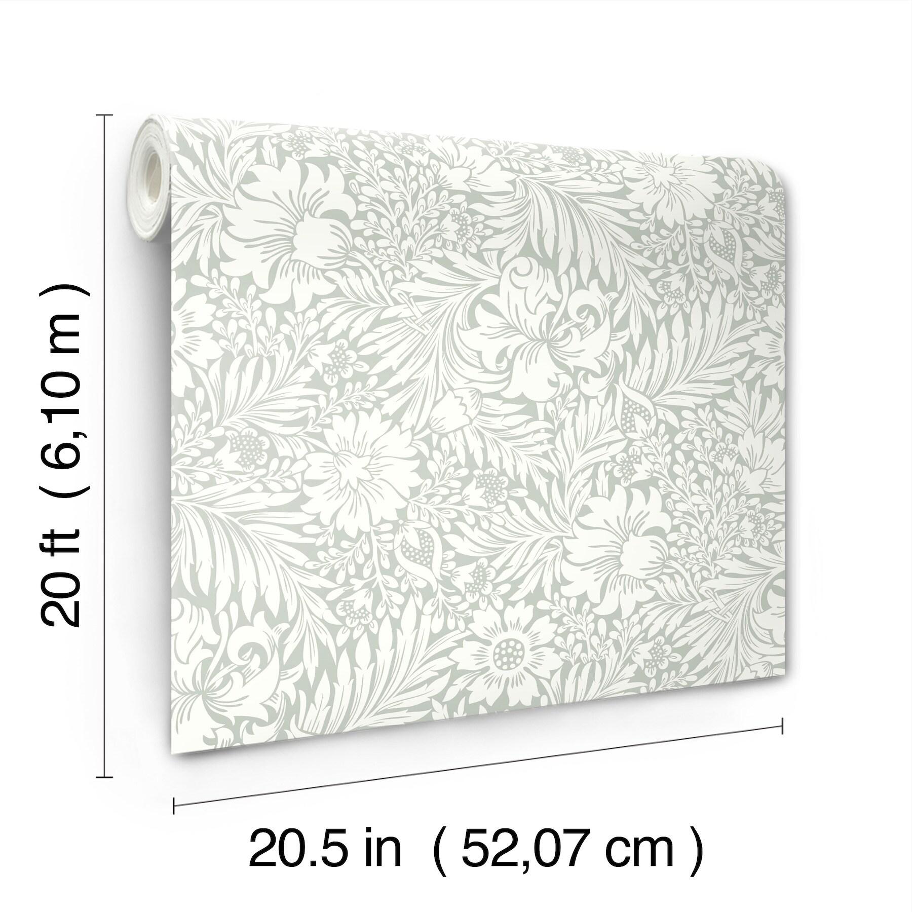 Modern Acanthus Peel + Stick Wallpaper by Erin & Ben Co. - Gray