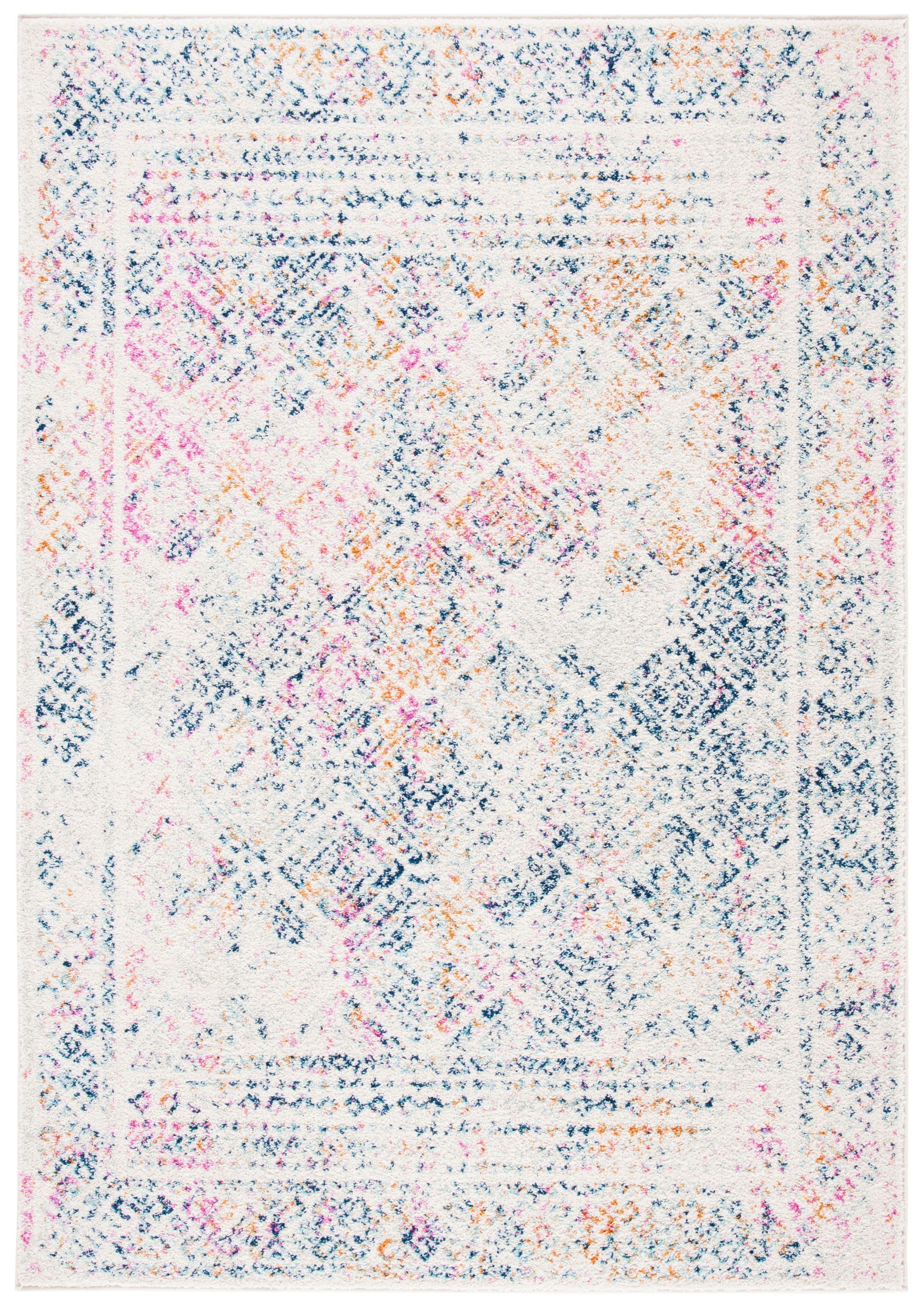 Tulum TUL264 Power Loomed Indoor Area Rug - Ivory/Dark Blue - 6'x9' - Safavieh