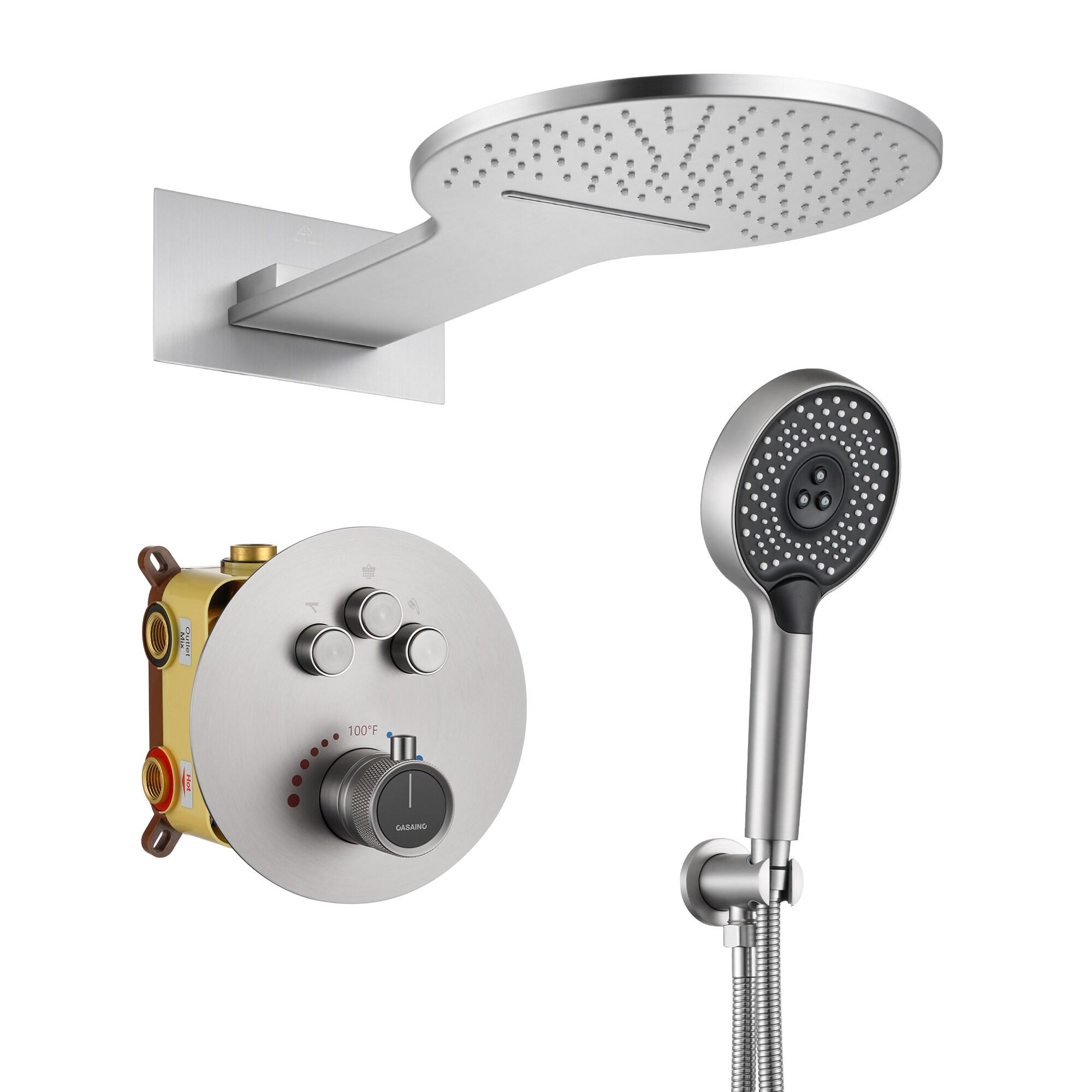 Cascade Bliss Thermostatic Rainfall Shower System with Rough in-Valve