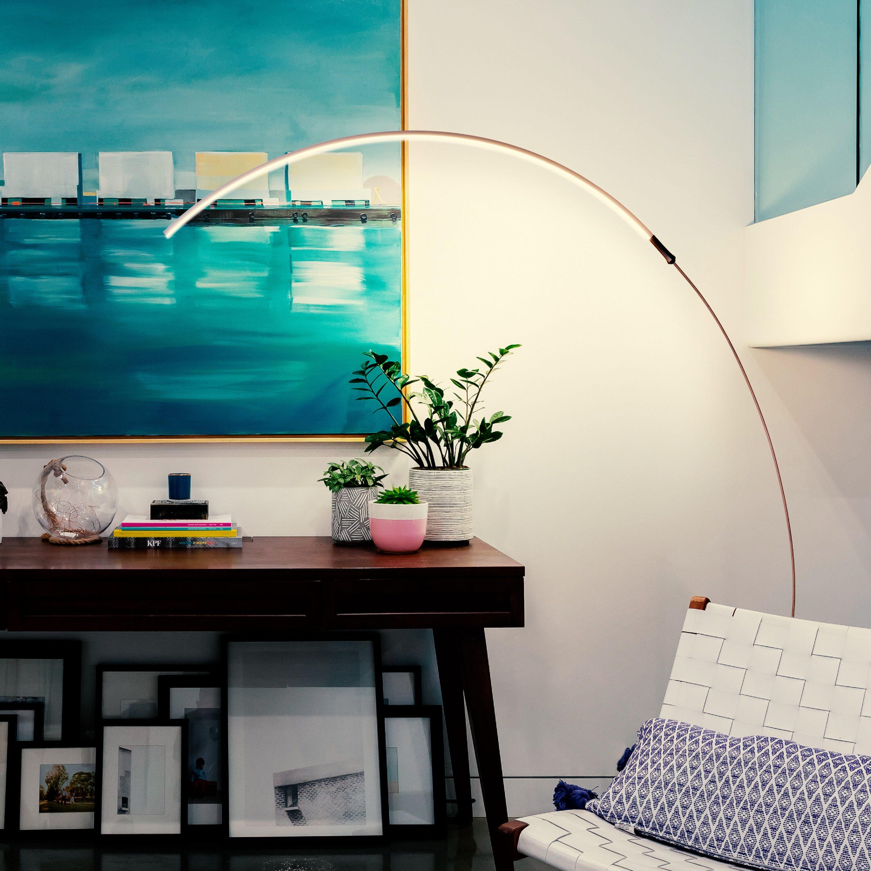 Brightech Sparq Arc 67 in. Industrial LED Floor Lamp with Built-In 3-Way Dimmer