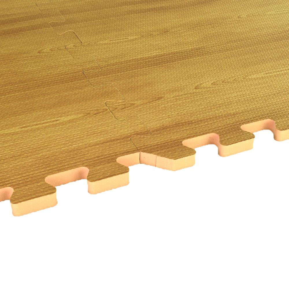 Greatmats Wood Grain Interlocking Wood Look Reversible Foam Tiles 1/2 Inch x 2x2 Ft. Light Wood/Tan 15 Pack