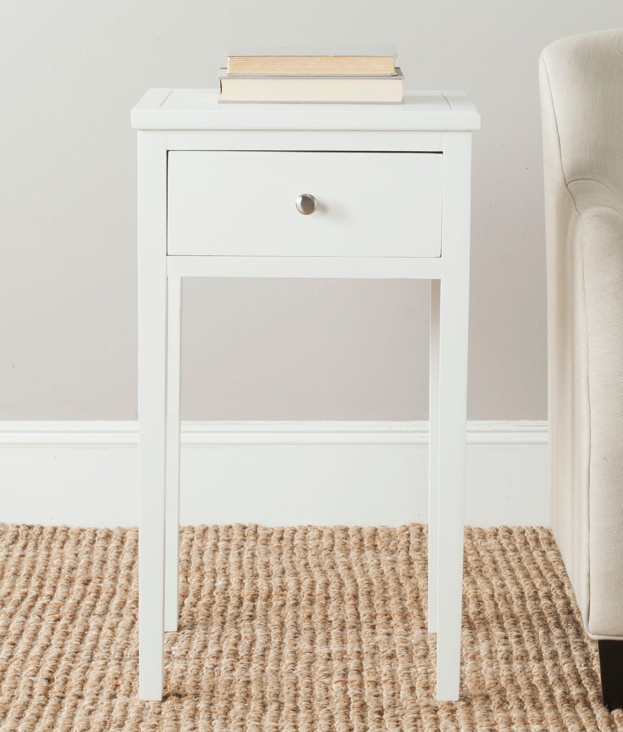 Abel Nightstand with Storage Drawers - White - Safavieh.