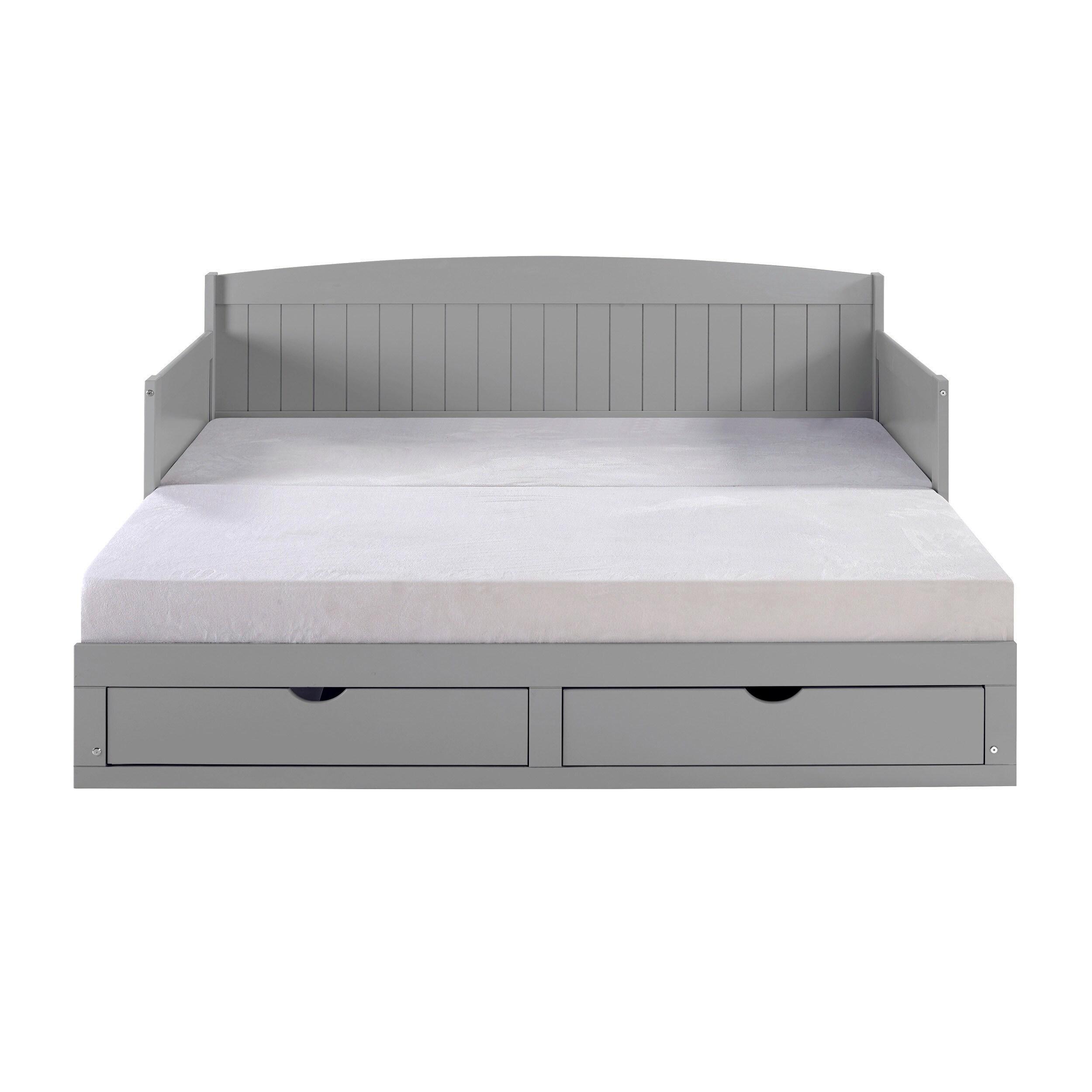 Alaterre Furniture King Harmony Kids' Daybed with Conversion Dove Gray