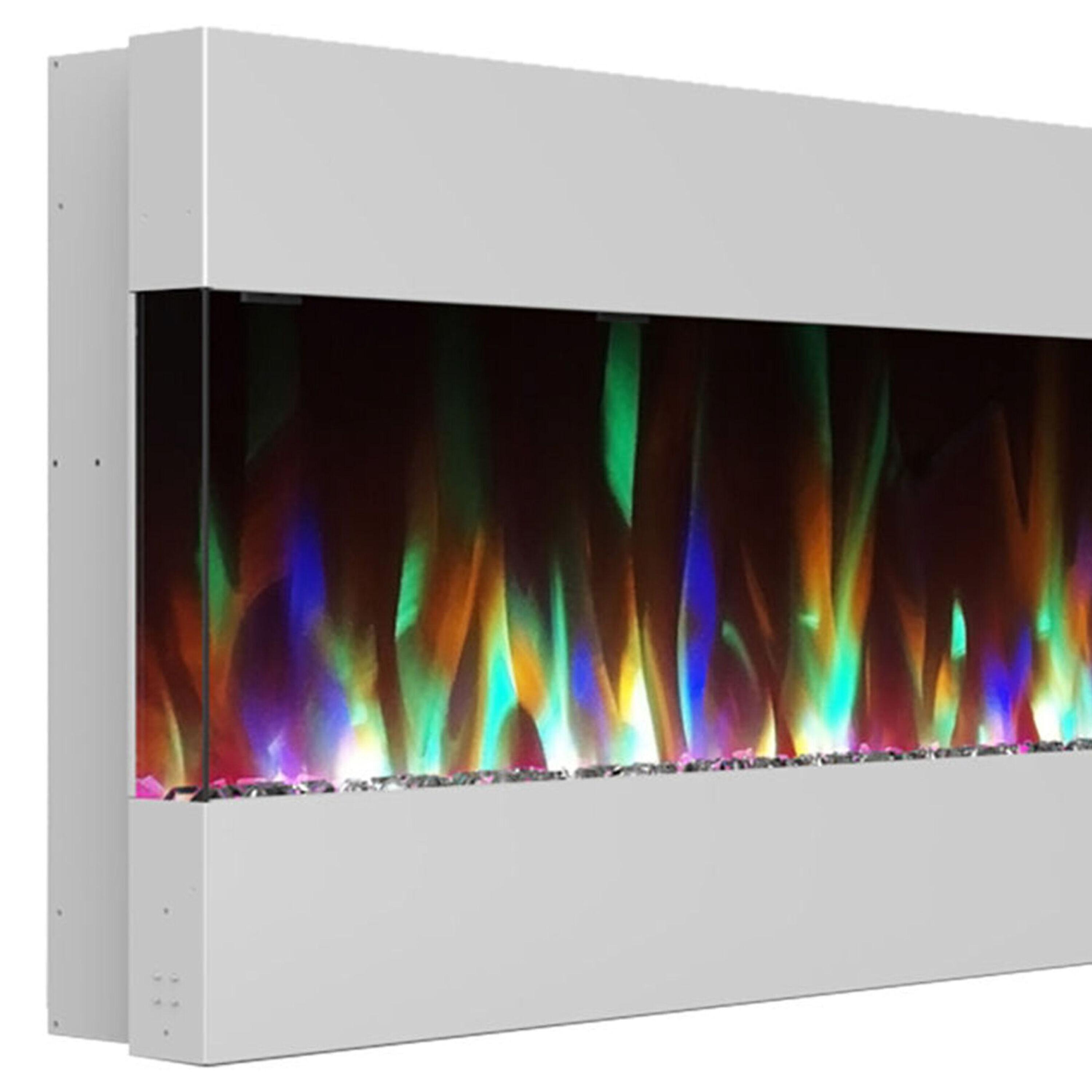 Cambridge Cambridge Recessed Wall Mounted Electric Fireplace with Crystal Rock Display