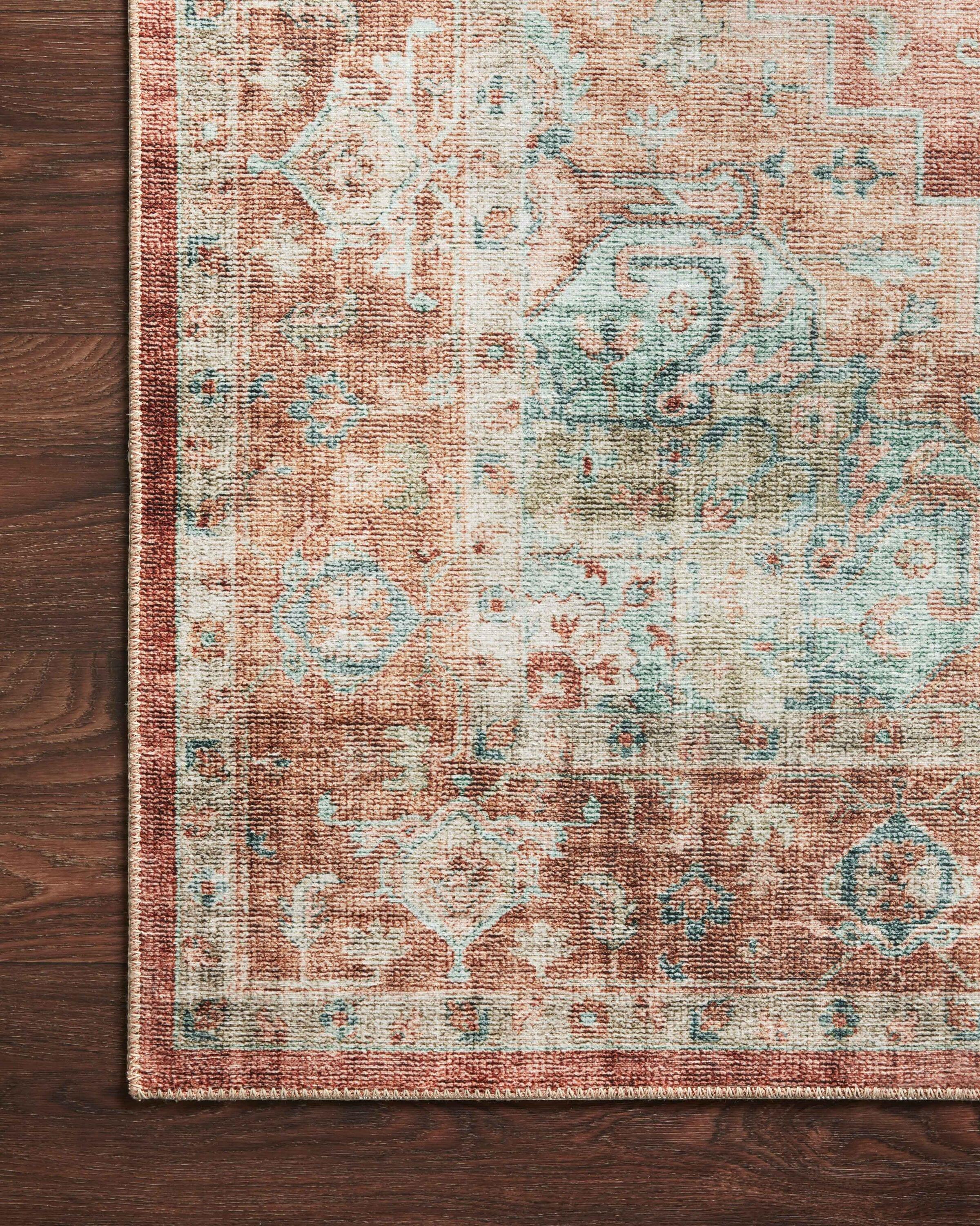Loloi II Heidi Collection HEI-01 Terracotta / Aqua, Oriental Area Rug 6'-0" x 9'-0"
