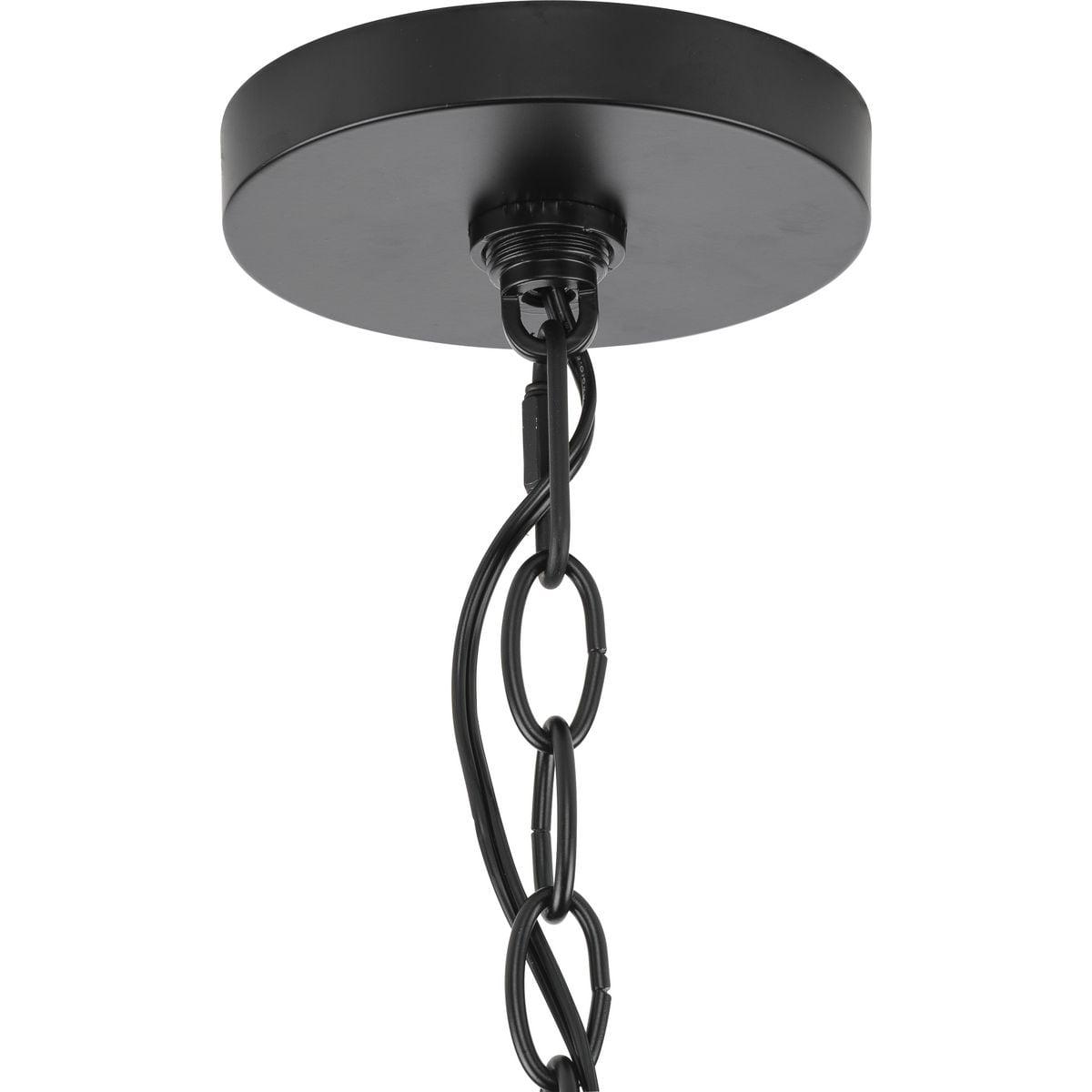 Progress Lighting Goodwin 5-Light Chandelier, Matte Black, Clear Glass Shades