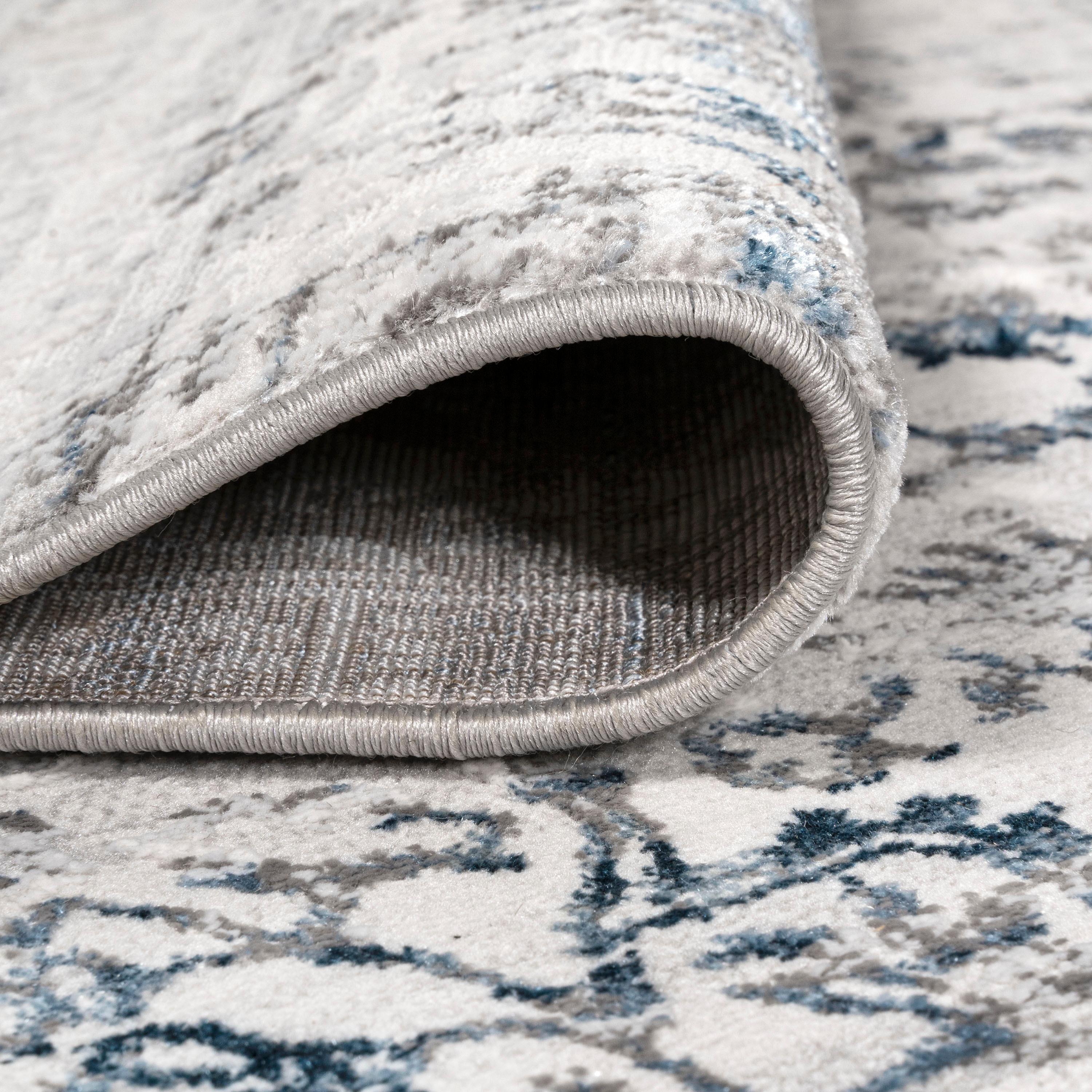 3'x5' Tidal Modern Strie' Area Rug, Gray/Blue - JONATHAN Y