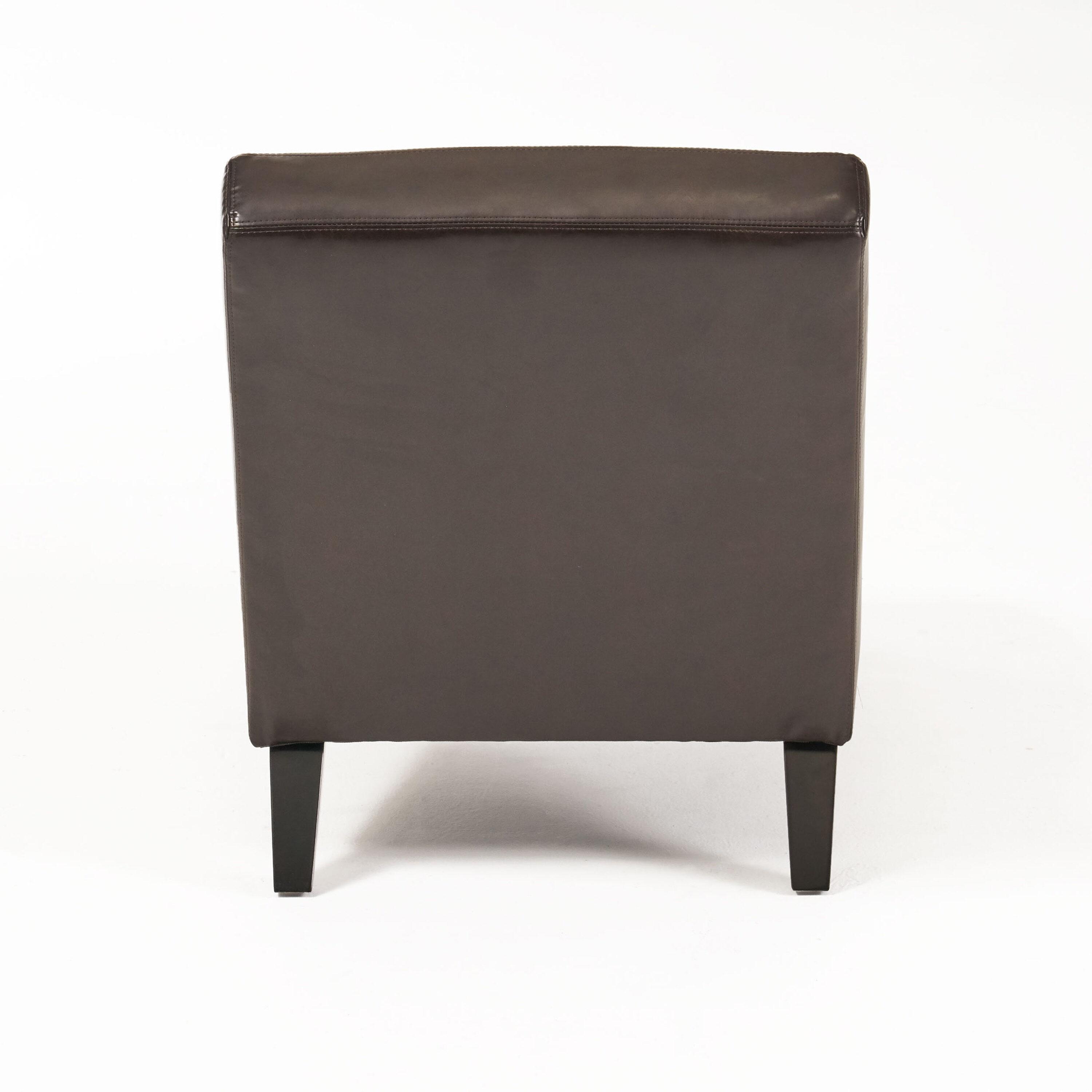 Finlay Leather Chaise Lounge Brown - Christopher Knight Home: Curved Comfort for Living Room