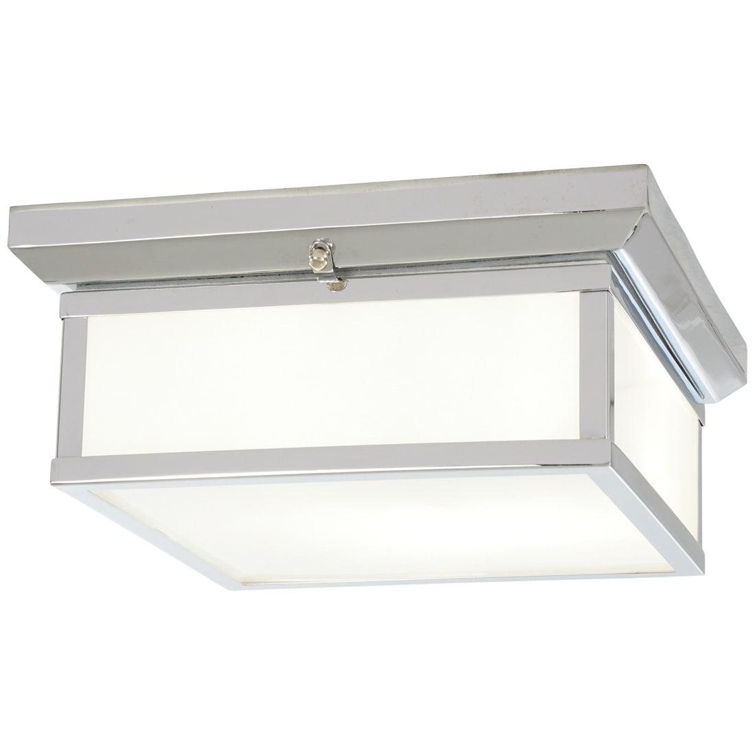 Elegance Chrome 2-Light Flush Mount with Etched White Glass