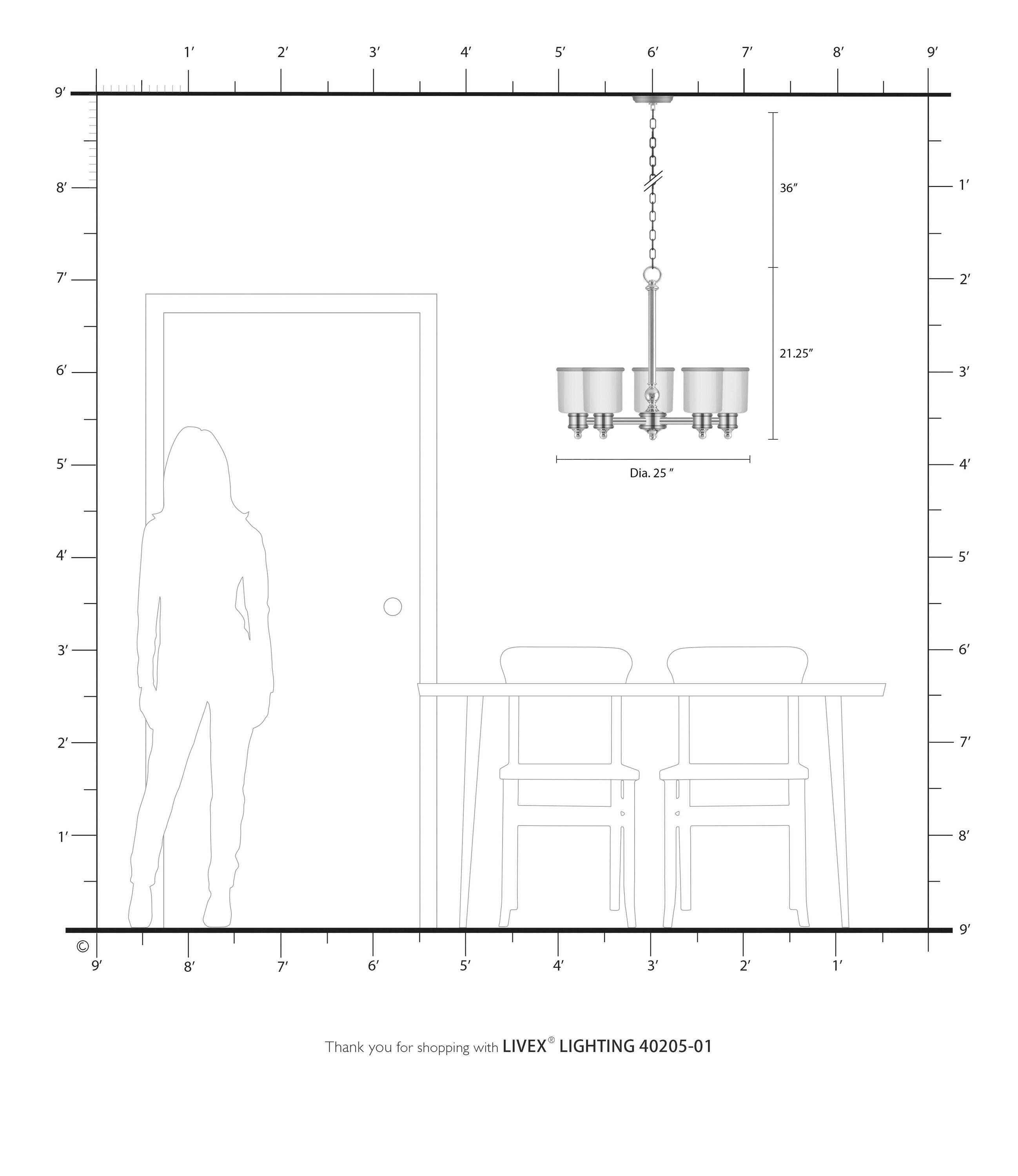 Livex Lighting - Middlebush - 5 Light Chandelier in Traditional Style - 25
