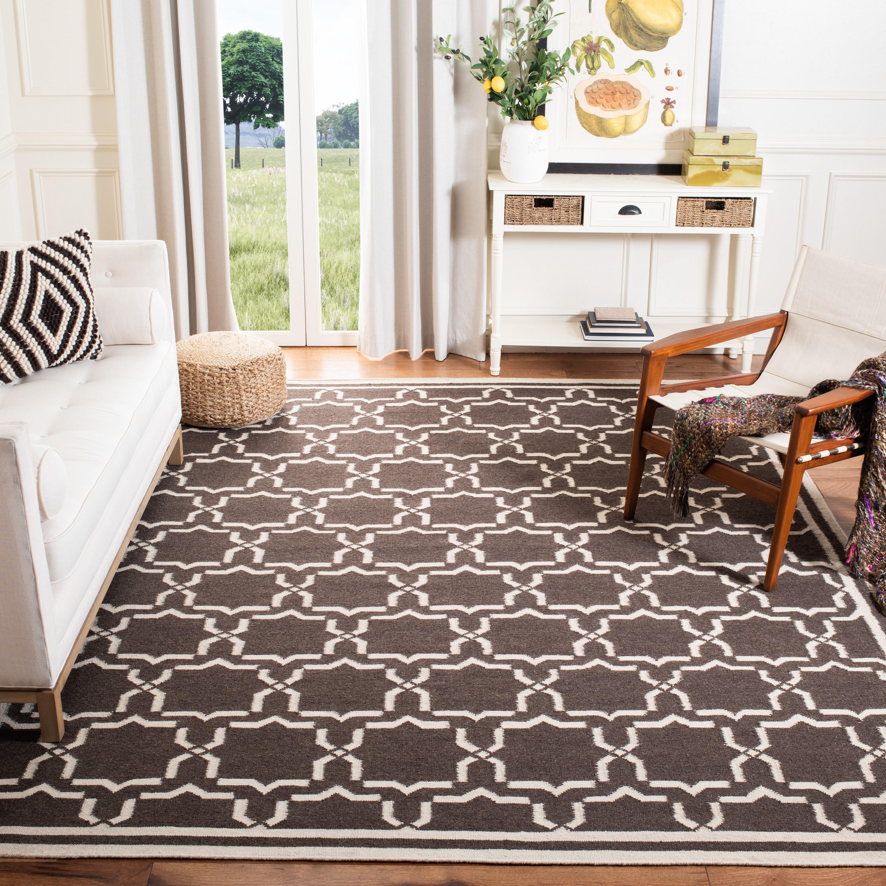 Safavieh Dhurries Hand Woven Flat Weave 80% Wool, 20% Cotton Geometric Rug