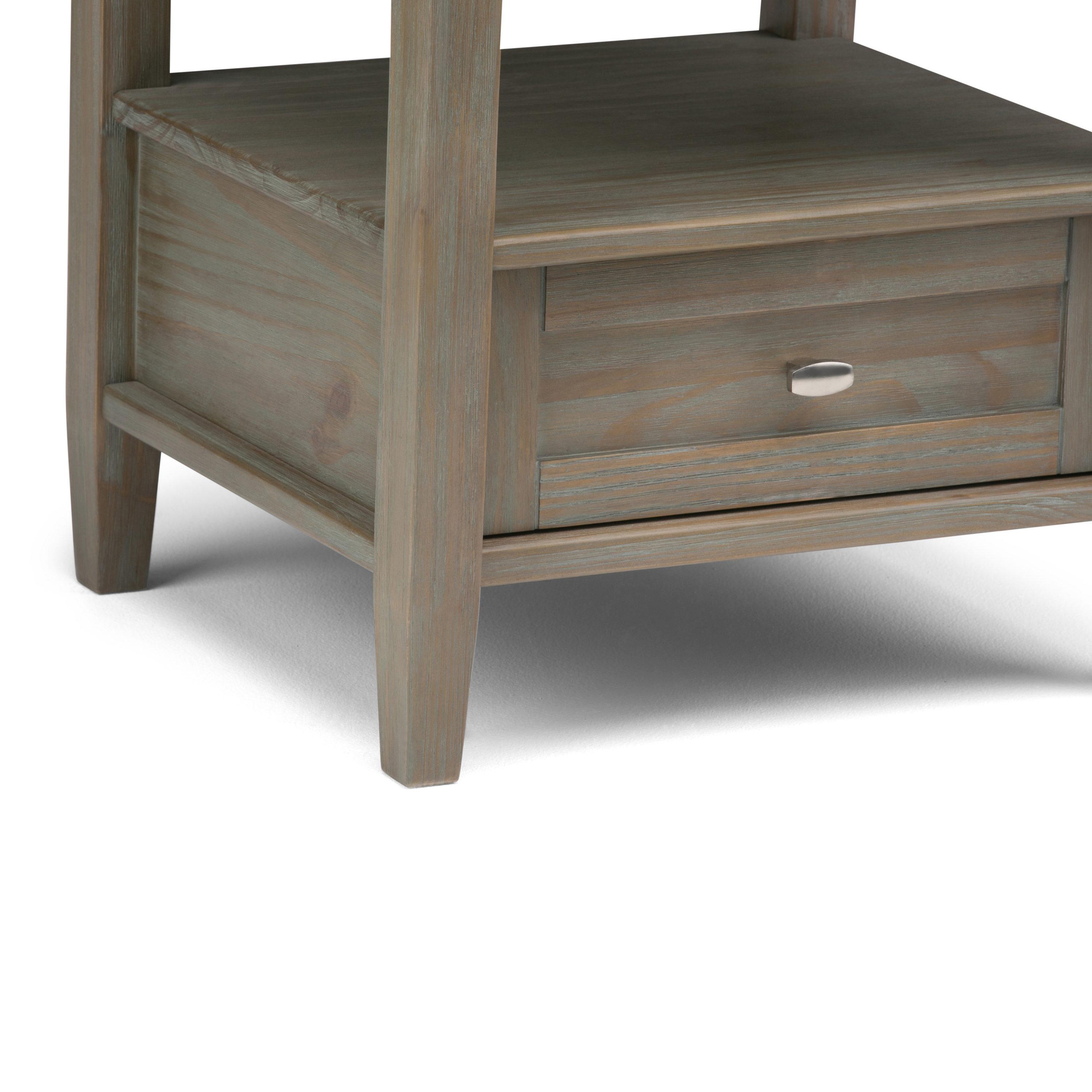 Warm Solid Wood End Table with Storage