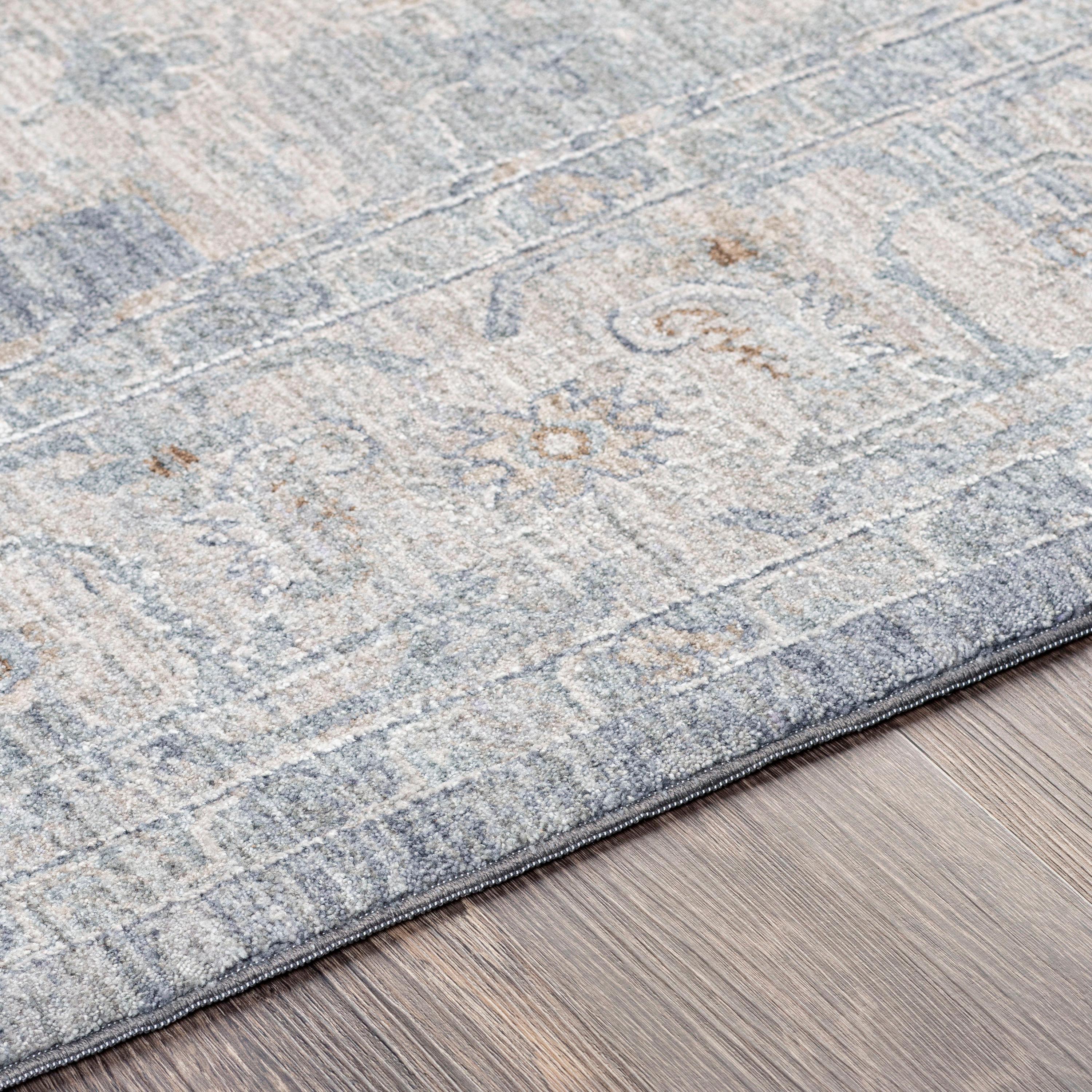 Avant Garde Gray Synthetic 6'7" x 9'6" Easy Care Area Rug