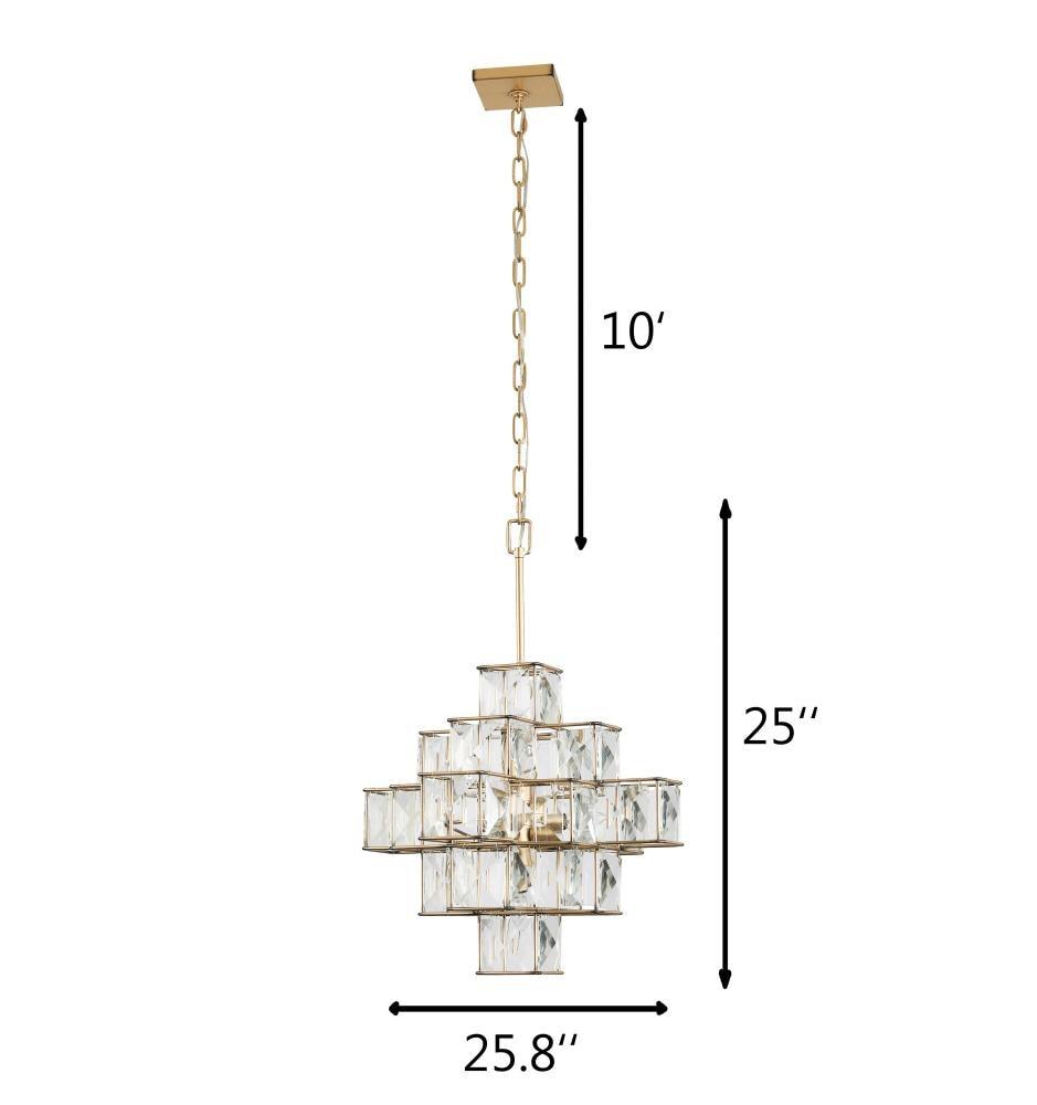 Elegant Calypso Gold Crystal Chandelier with Adjustable Chain