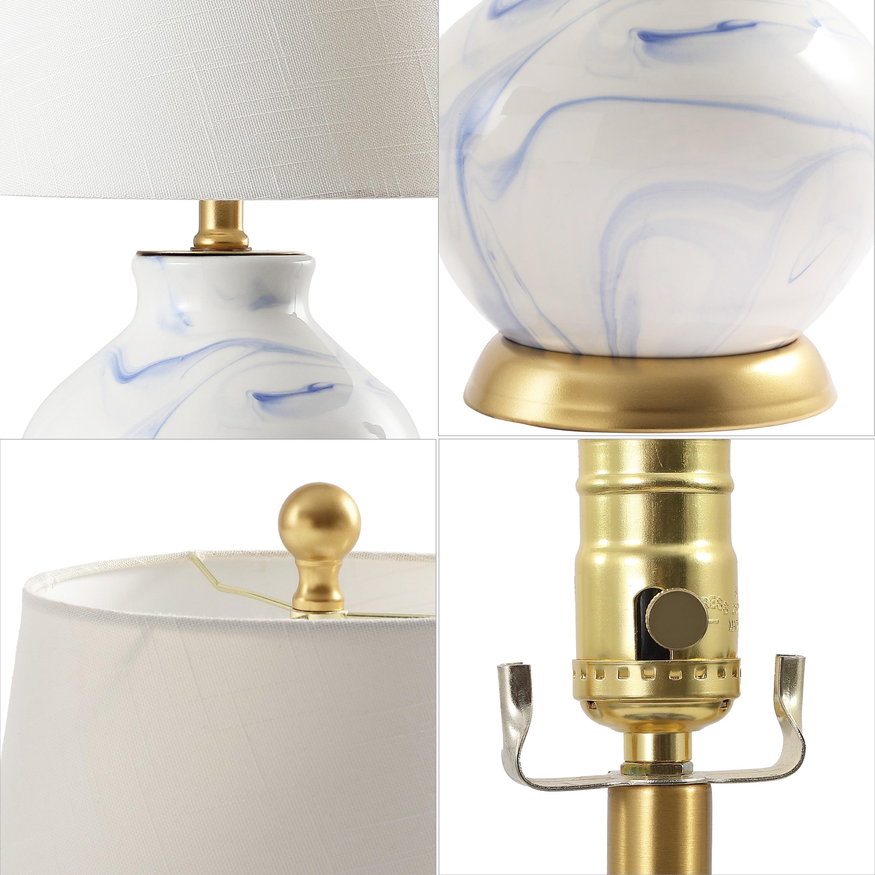 Jonathan Y Holly Marbleized Ceramic Led Table Lamp