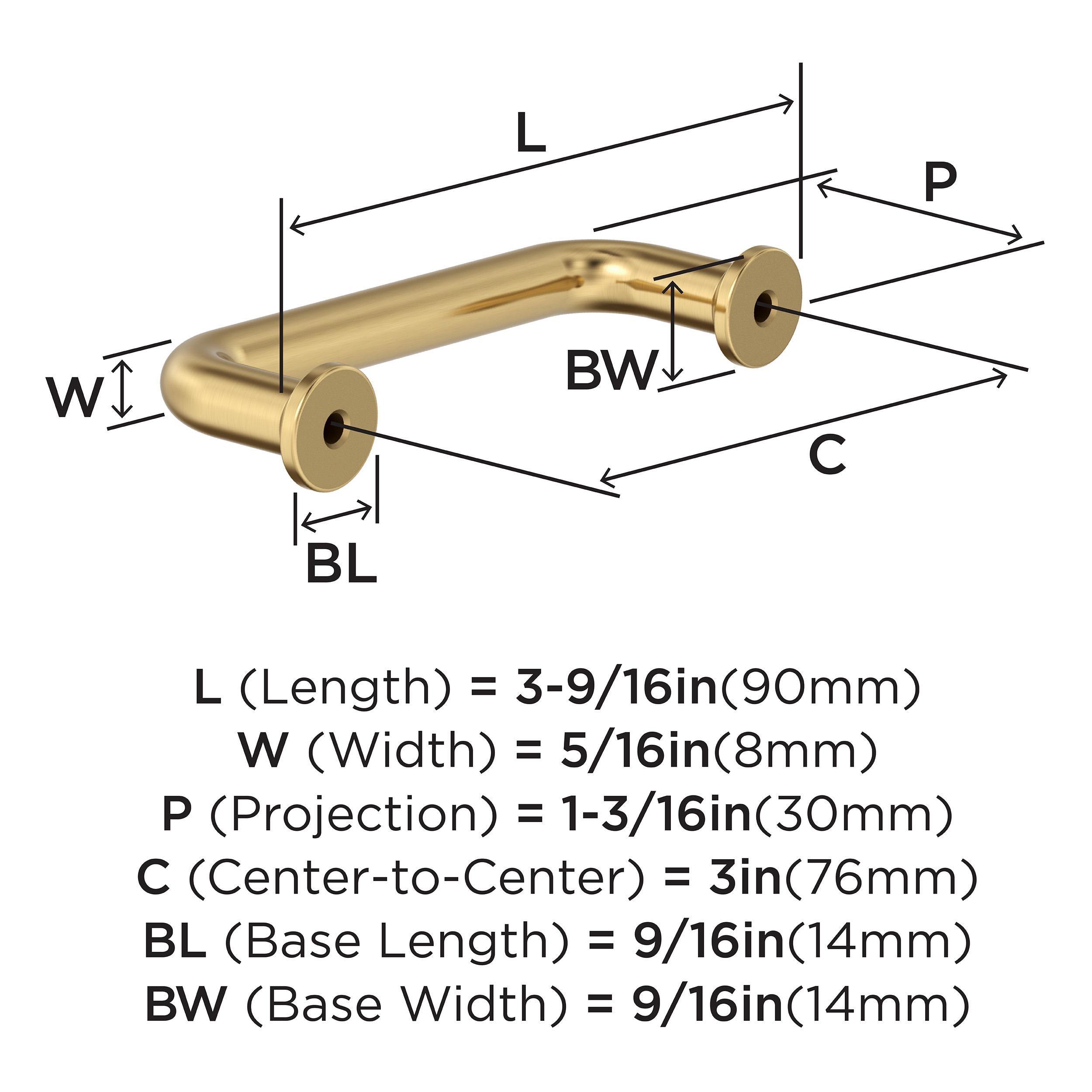 Amerock Factor 3 inch (76mm) Center-to-Center Champagne Bronze Cabinet Pull