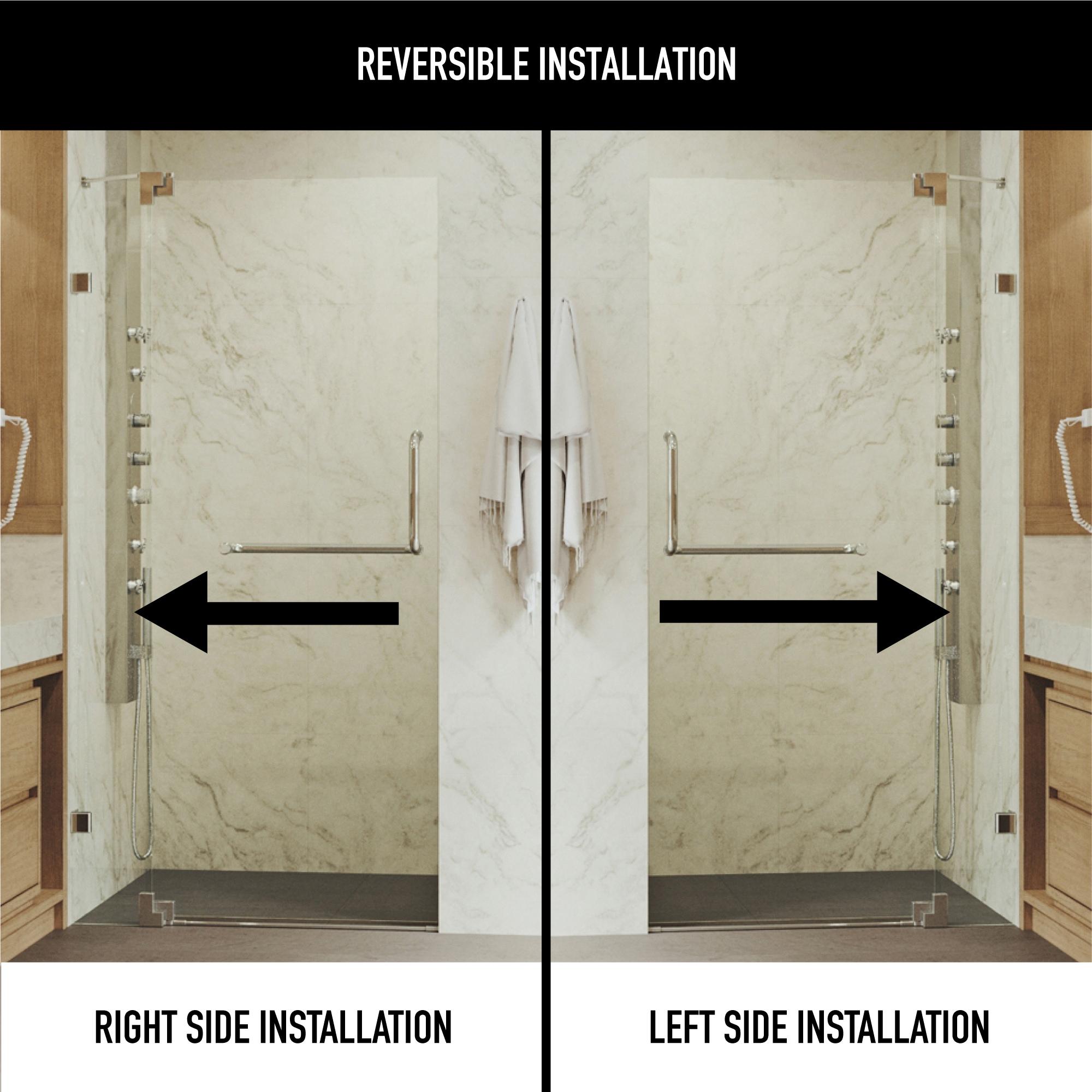Pirouette 30-36" W x 72" H Pivot Frameless Shower Door with 3/8" Clear Glass