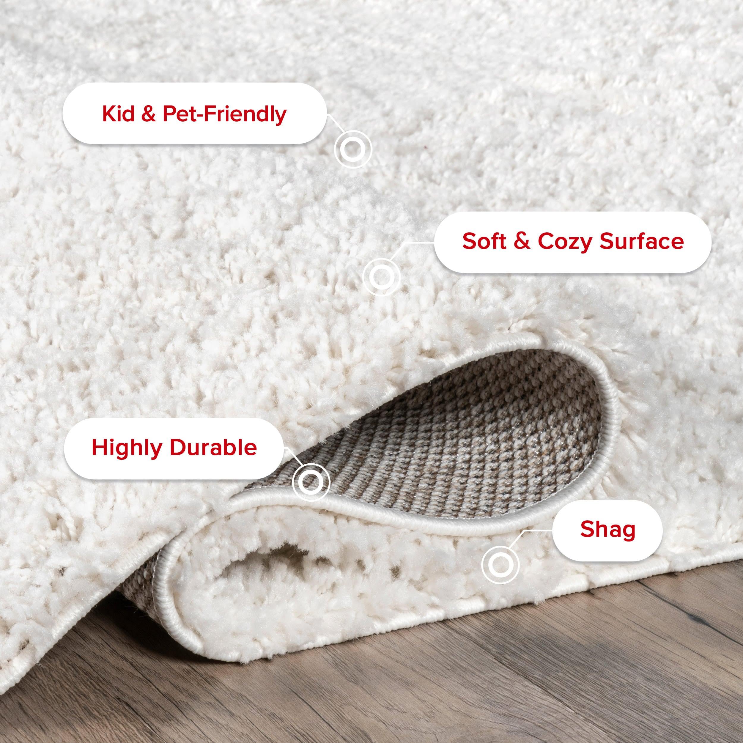 Nuloom Marleen Solid 2x3 Accent Shag Indoor Area Rug for Living Room Bedroom Dining Room Nursery Entryway, Off White