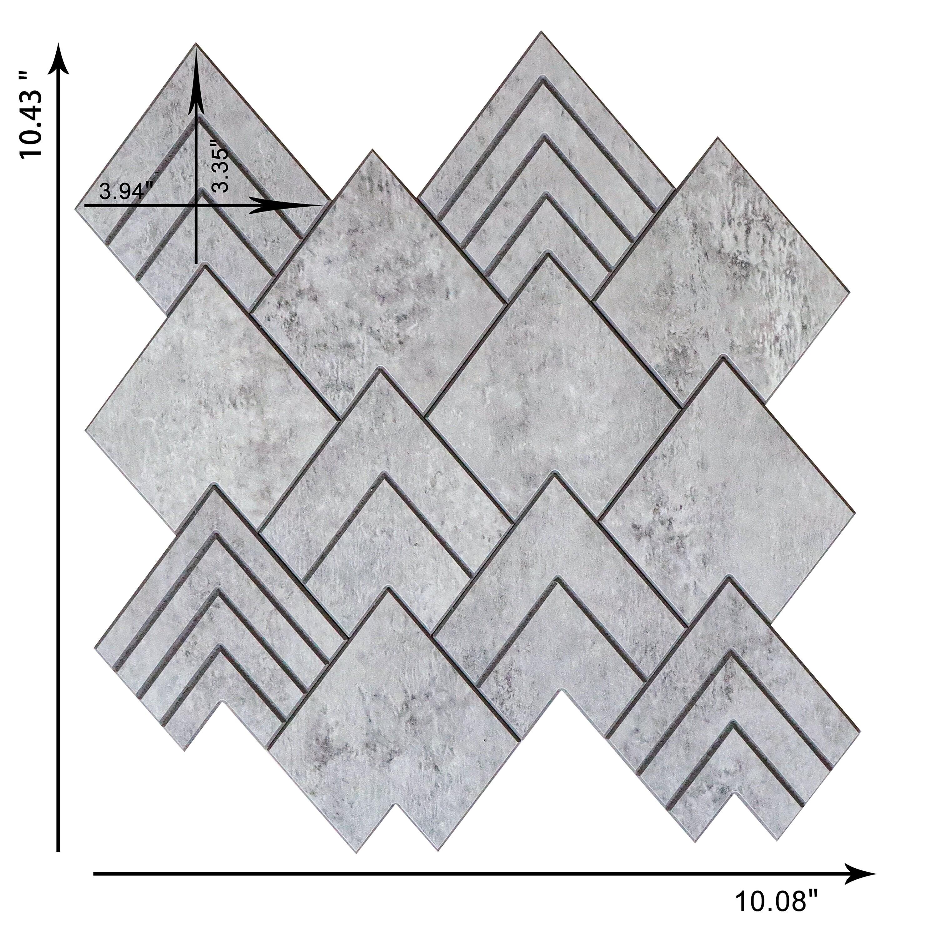 3.93'' W x 3.35'' L Engineered Stone Peel and Stick Mosaic Tile