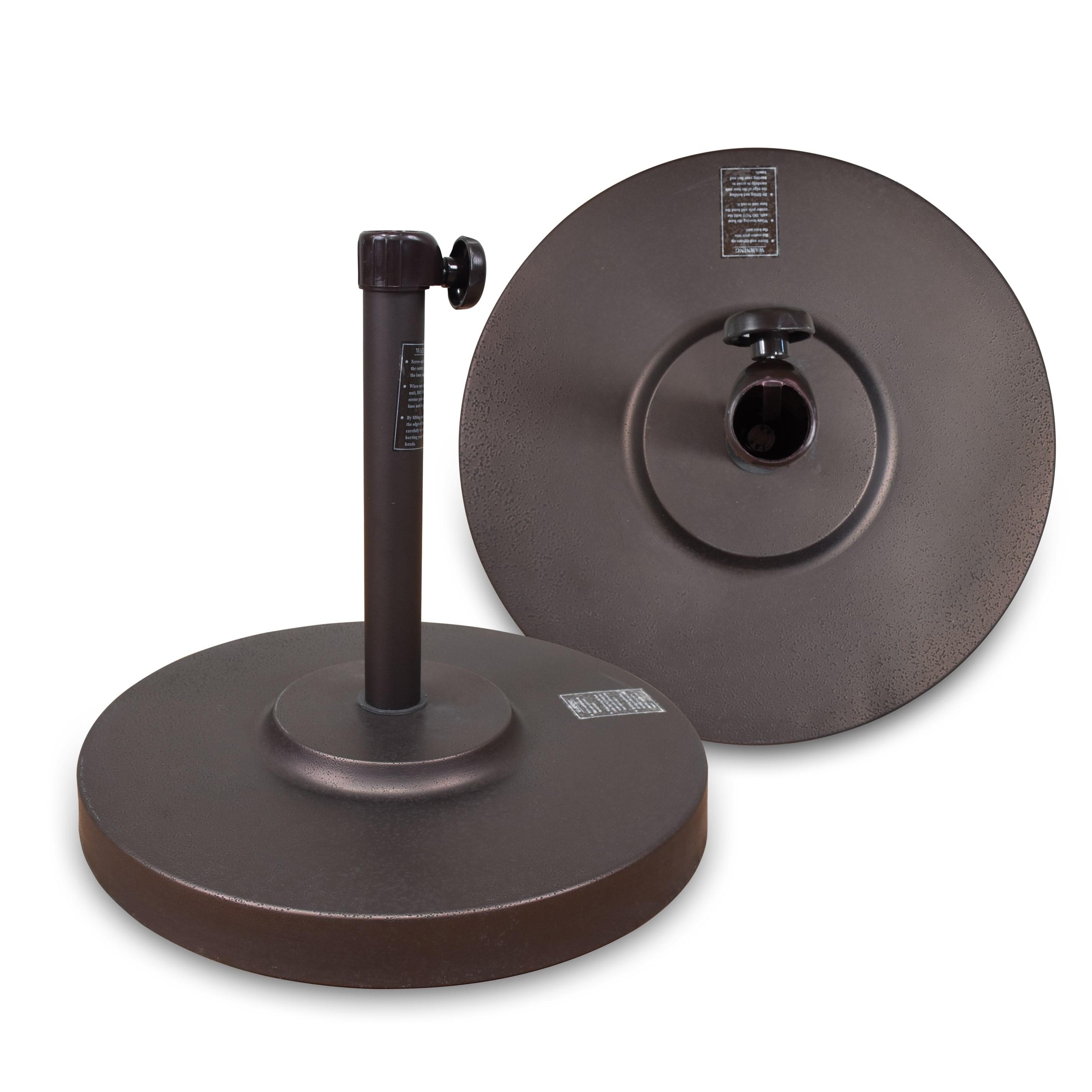 California Umbrella 50LBS Umbrella Base with Steel Cover with Concrete Bronze