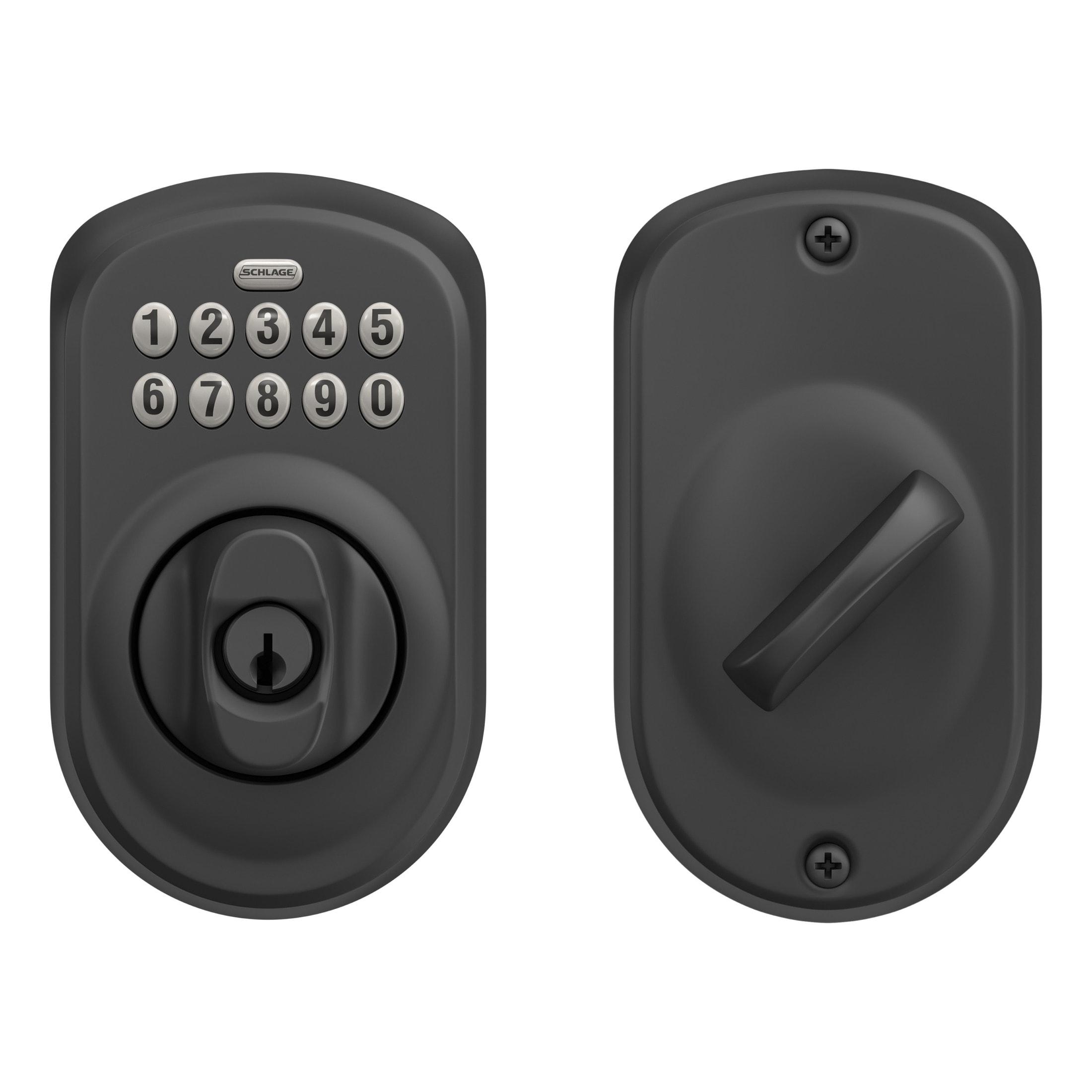 Schlage BE365 PLY 622 Keypad Electronic Deadbolt, Matte Black