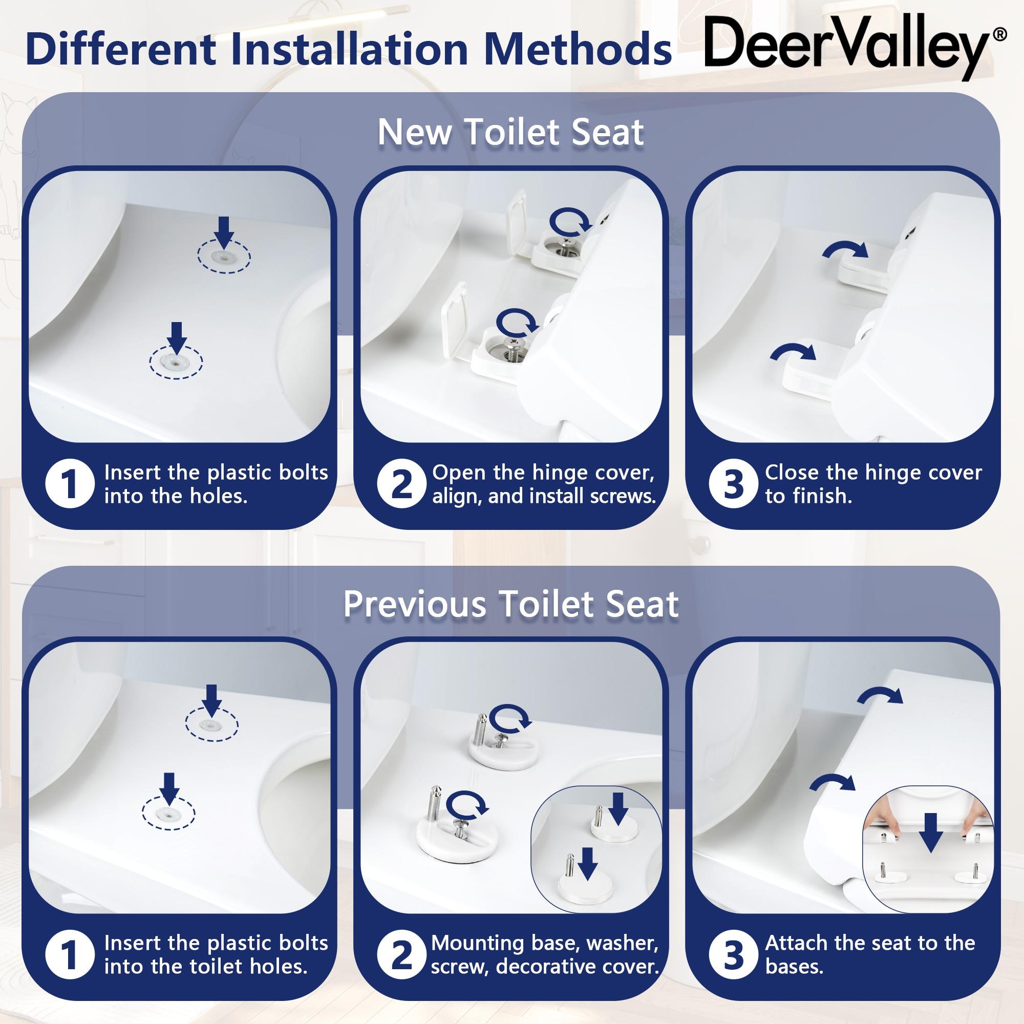 DeerValley Dynasty Elongated Toilet Two-Piece Toilets, ADA Height 17.5" Comfort Chair Height Toilet Bowl With Soft Close Seat