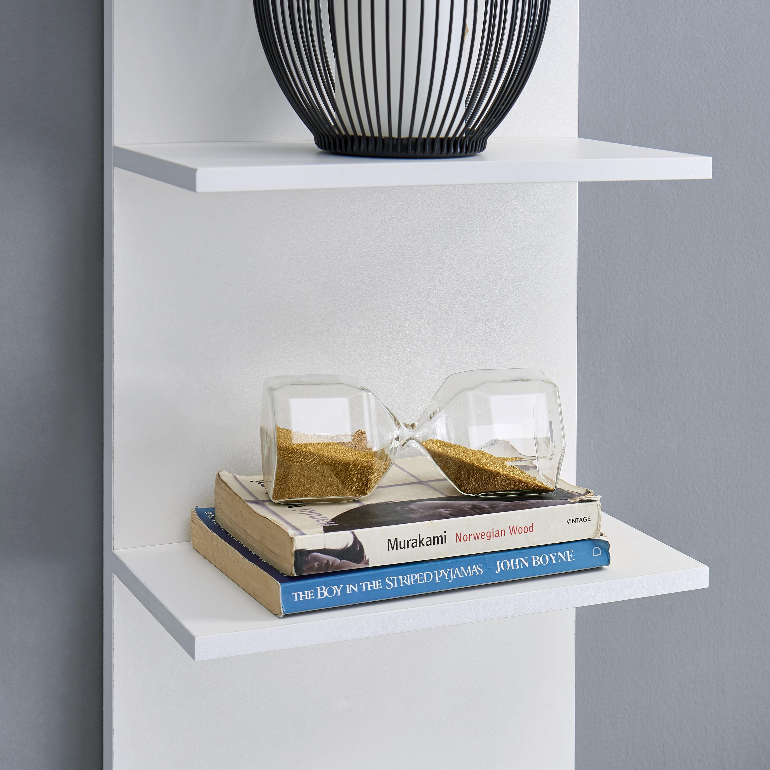 Danya B. 47" x 11.7" Wide Vertical Column Wall Shelf White: Laminated MDF, 5-Tier Storage, Includes Mounting Hardware